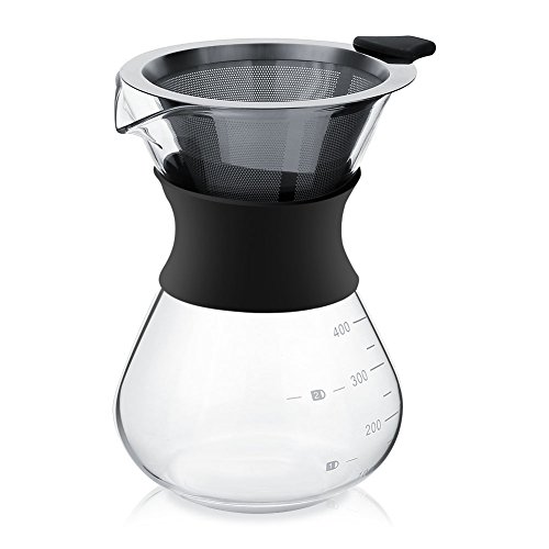 Yosoo 400ml Manual Drip Coffee Maker with Stainless Steel Filter for Home Brewing