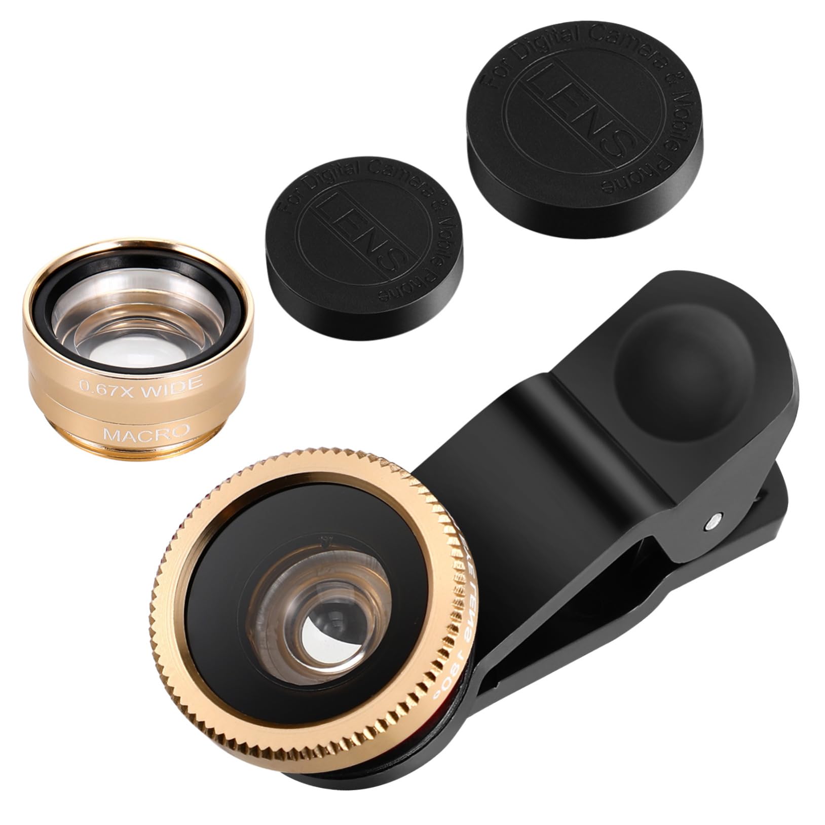 Professional HD Smartphone Camera Lens Kit for iPhone & Android - Wide Angle, Macro, Fisheye & Telephoto Lenses - Perfect for Travel, Vlogging & Photography