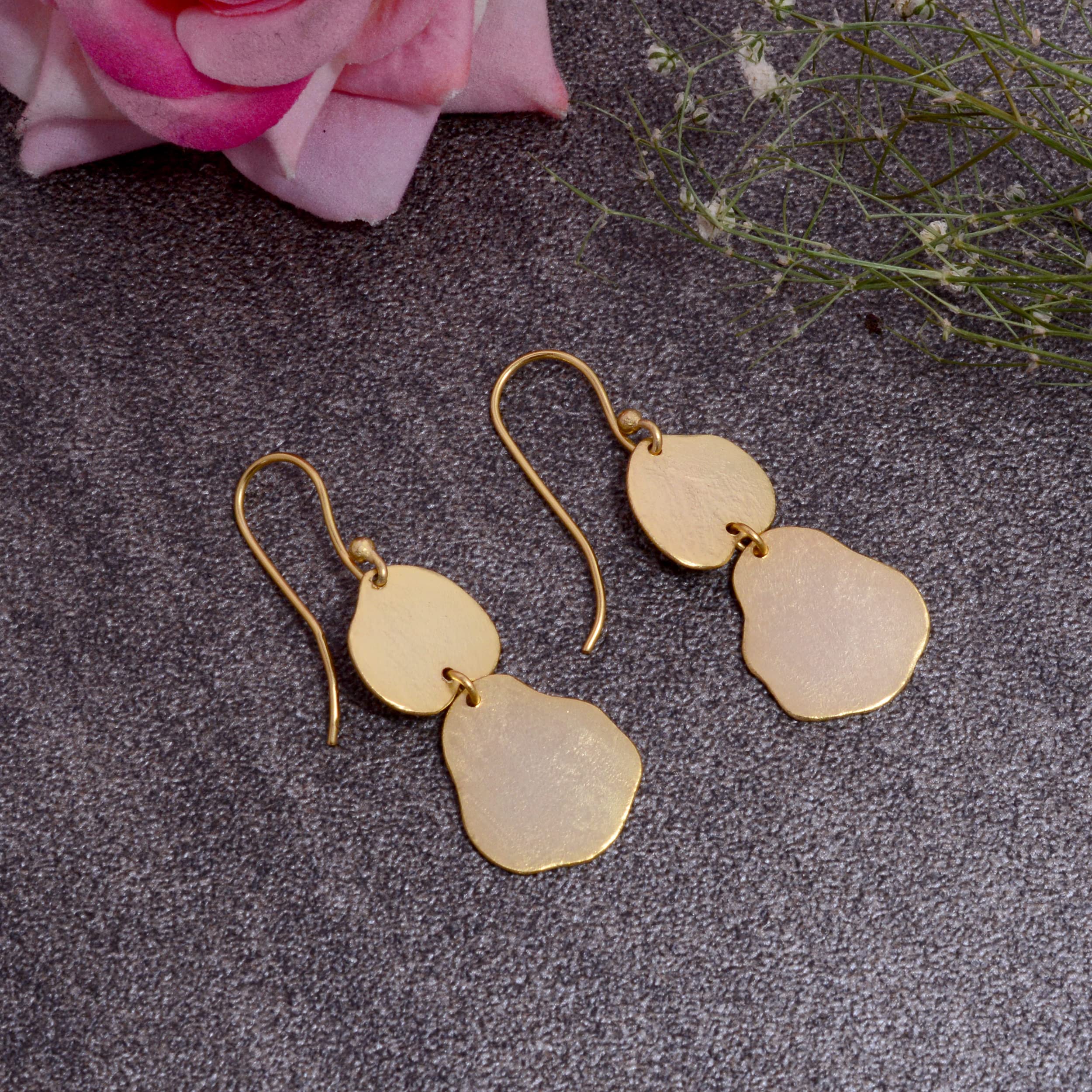 18K Gold Plated Handmade Earrings for Women - Elegant Fashion Jewelry Gift for Her - VE-510 | Perfect for Weddings, Parties & Everyday Wear
