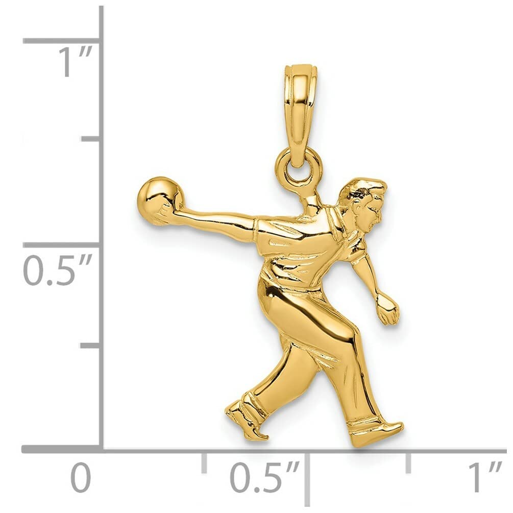 14k Yellow Gold Bowling Charm for Men - Elegant Jewelry Gift for Bowlers, Sports Enthusiasts & Collectors - Perfect for Birthdays, Anniversaries & Special Occasions