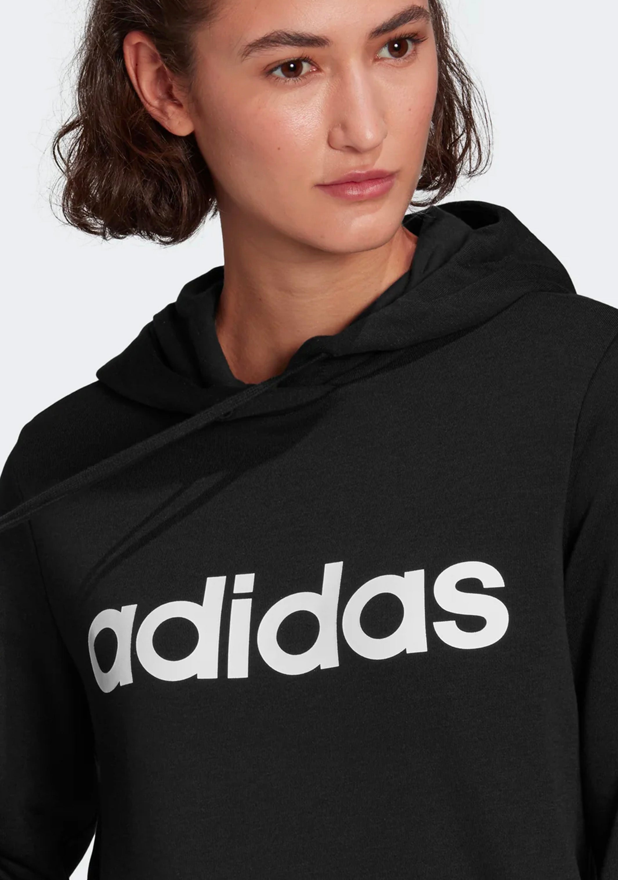 Adidas Women's Essentials Linear Cotton Hoodie - Soft Casual Pullover Sweatshirt for Everyday Wear | Gym, Lounge & Street Style Fashion