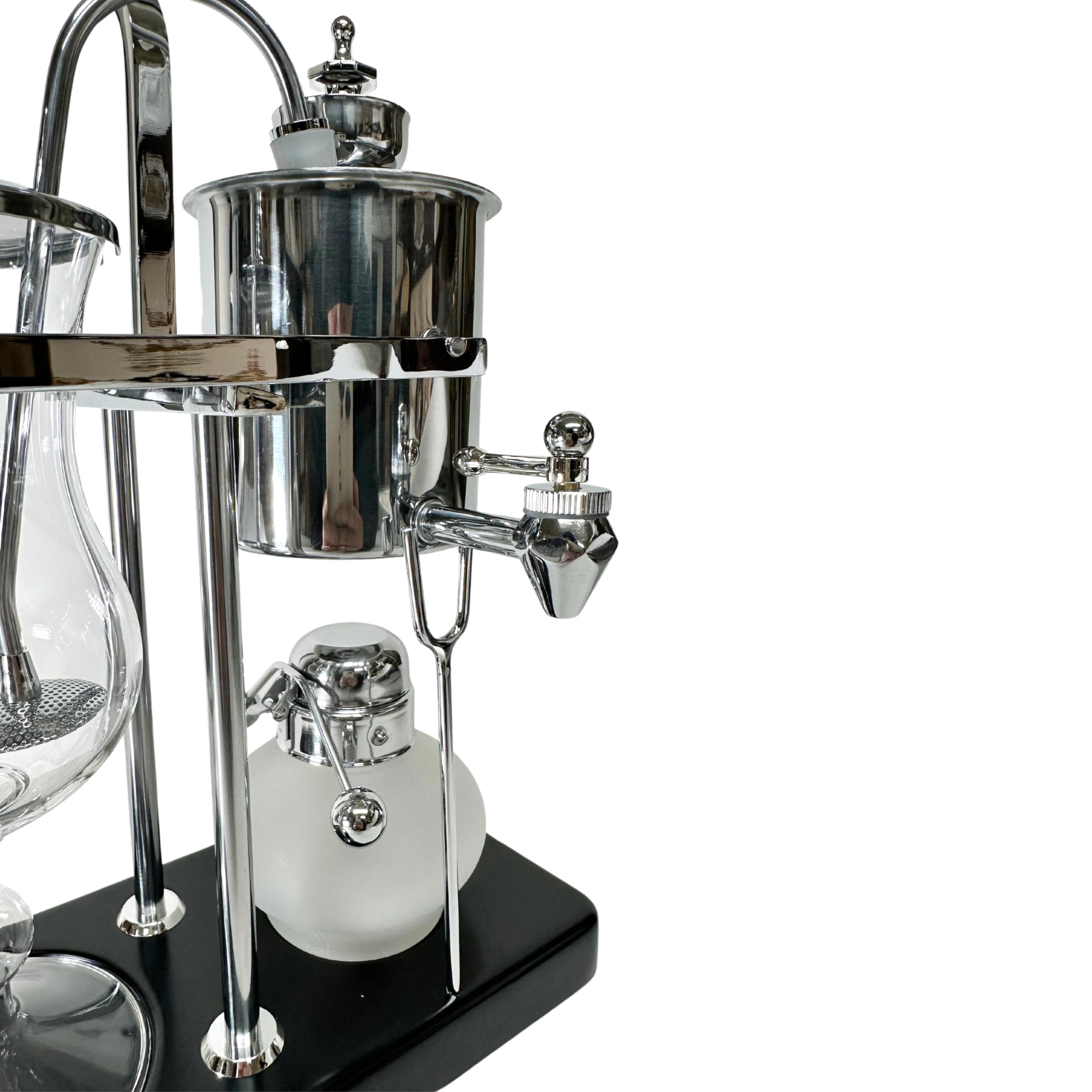 Premium Nispira Belgium Royal Family Balance Syphon Coffee Maker - 500ml Vintage Vacuum Brewing System with Unique Gravity Design (Silver) - Perfect for Home Baristas & Coffee Enthusiasts