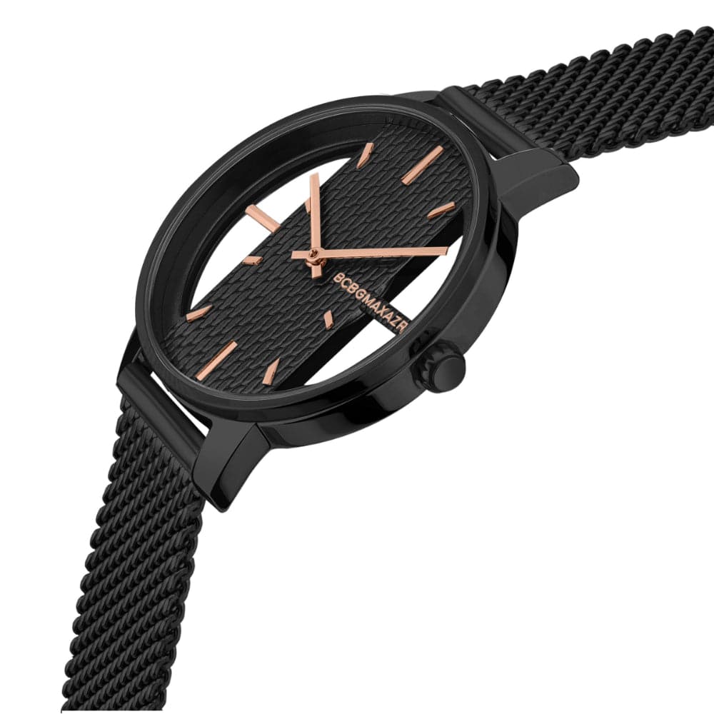 BCBGMAXAZRIA BAWLG2132901 Black Mesh Strap Women's Watch - Elegant & Stylish Timepiece for Everyday Wear, Office & Special Occasions