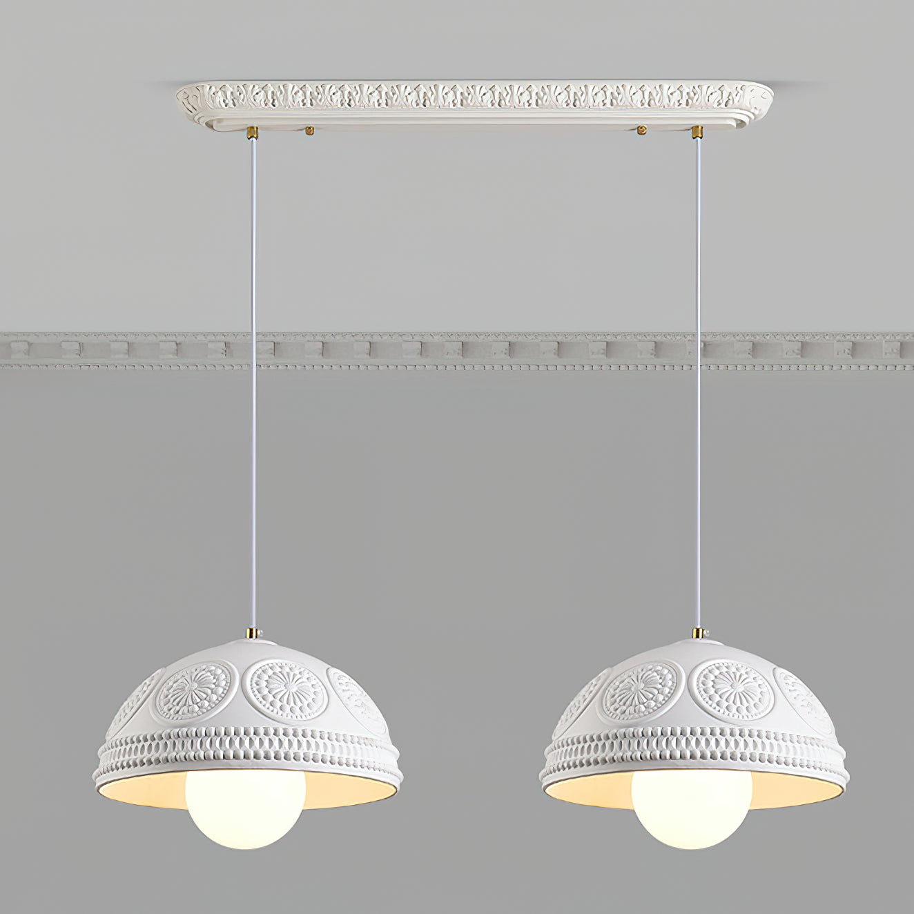 Modern Embossed Ripple Pendant Light - Handcrafted Glass Ceiling Lamp for Dining Room, Kitchen Island & Living Room Decor