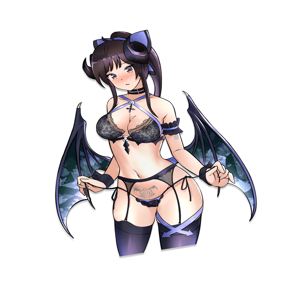 Secret Rare Succubus Satomi 2.0 Anime Sticker - Cute Japanese Demon Girl Decal for Laptops, Water Bottles & Gaming Setups