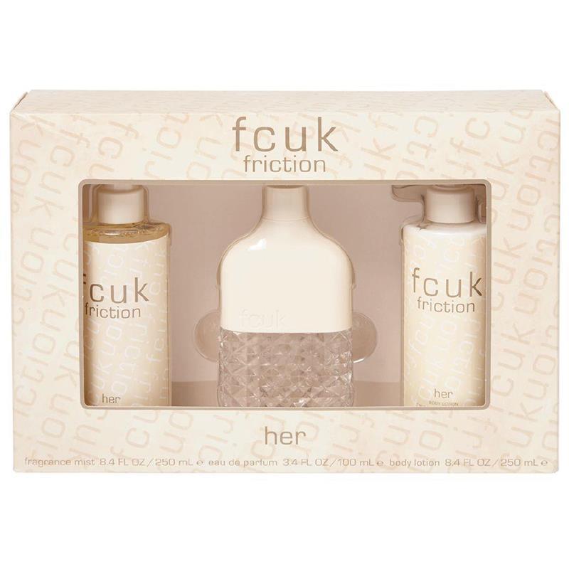 FCUK Friction Her Gift Set for Women - 100ML EDT Spray, 250ML Body Lotion & 250ML Body Mist - Perfect for Birthday, Anniversary & Valentine's Day Gifts