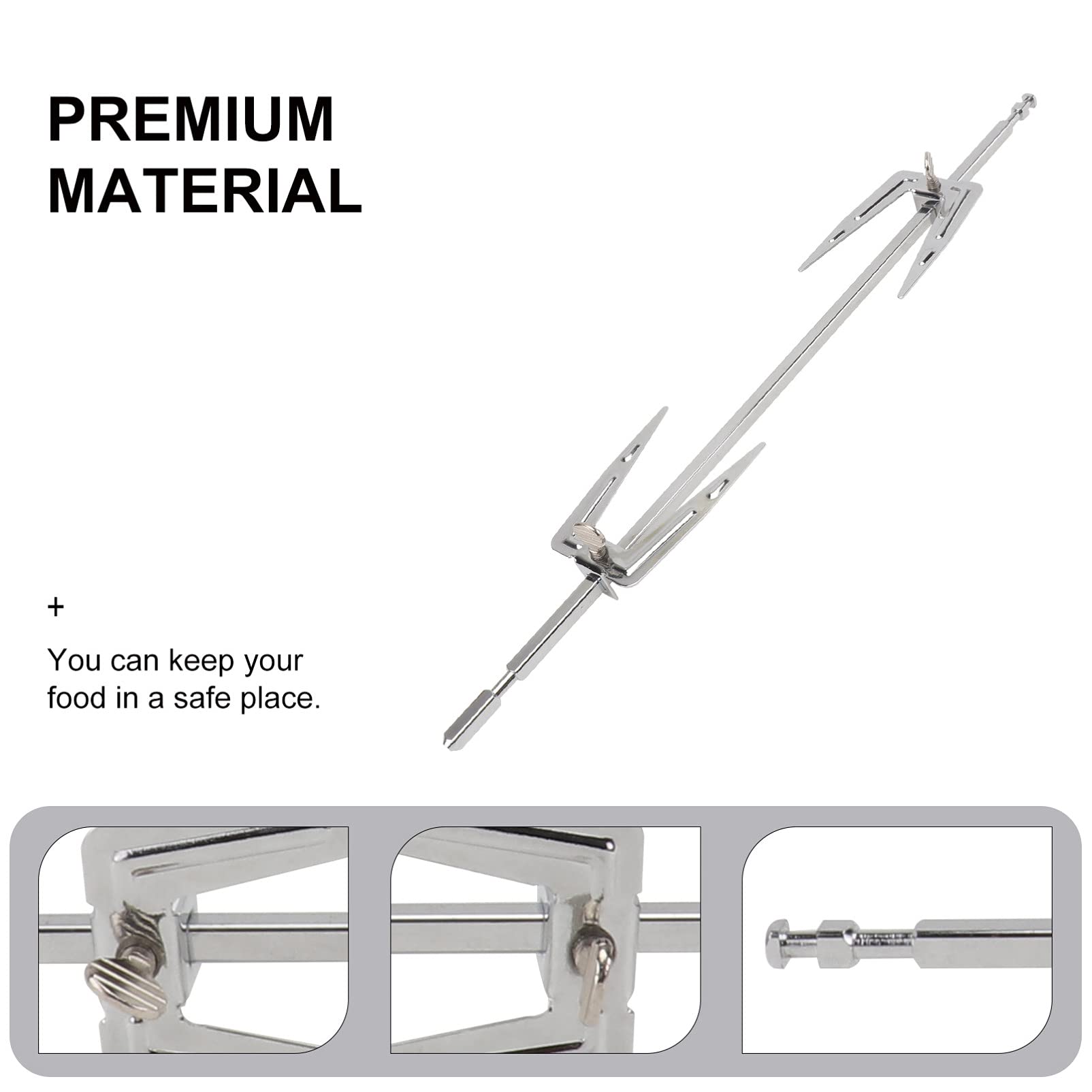 DOITOOL Stainless Steel Rotisserie Forks Set - 4-Piece Meat Skewers for Air Fryer, Grill, and Roasting - Perfect for Chicken, Fish, and Kebabs - Ideal for Home Cooking, Camping, and Picnics | Durable BBQ Accessories for Outdoor & Indoor Use