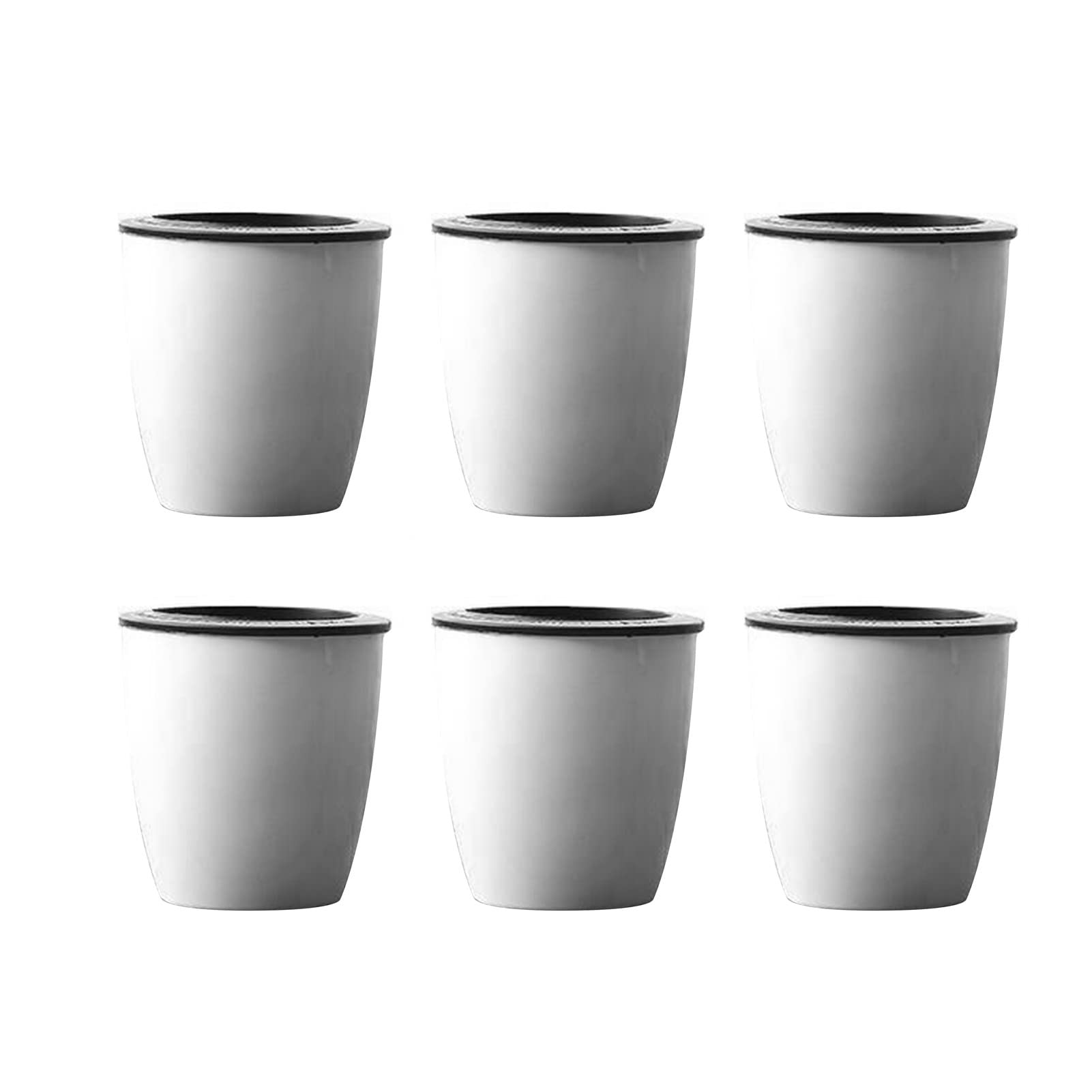 6-Piece Set of Automatic Watering Plastic Flower Pots - Self-Watering Planters with Good Absorption for Indoor/Outdoor Plants | Perfect for Home, Office, Balcony & Garden Decor