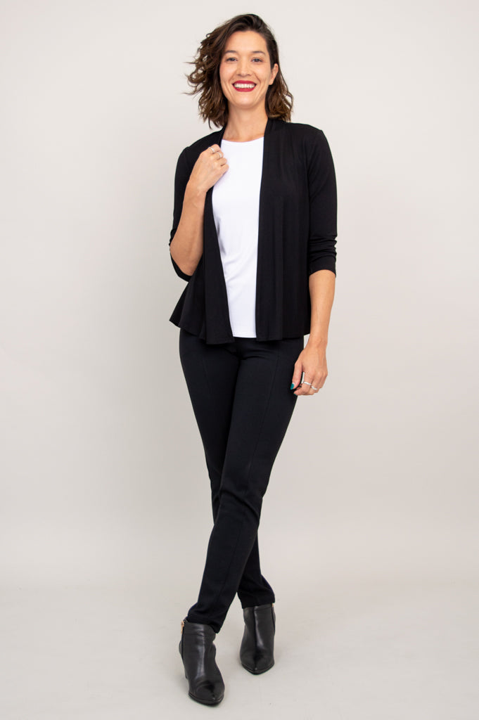 Premium Kathy Jacket for Women - Soft Bamboo Fabric, Black - Stylish Outerwear for Fall & Winter, Perfect for Work, Travel & Casual Wear