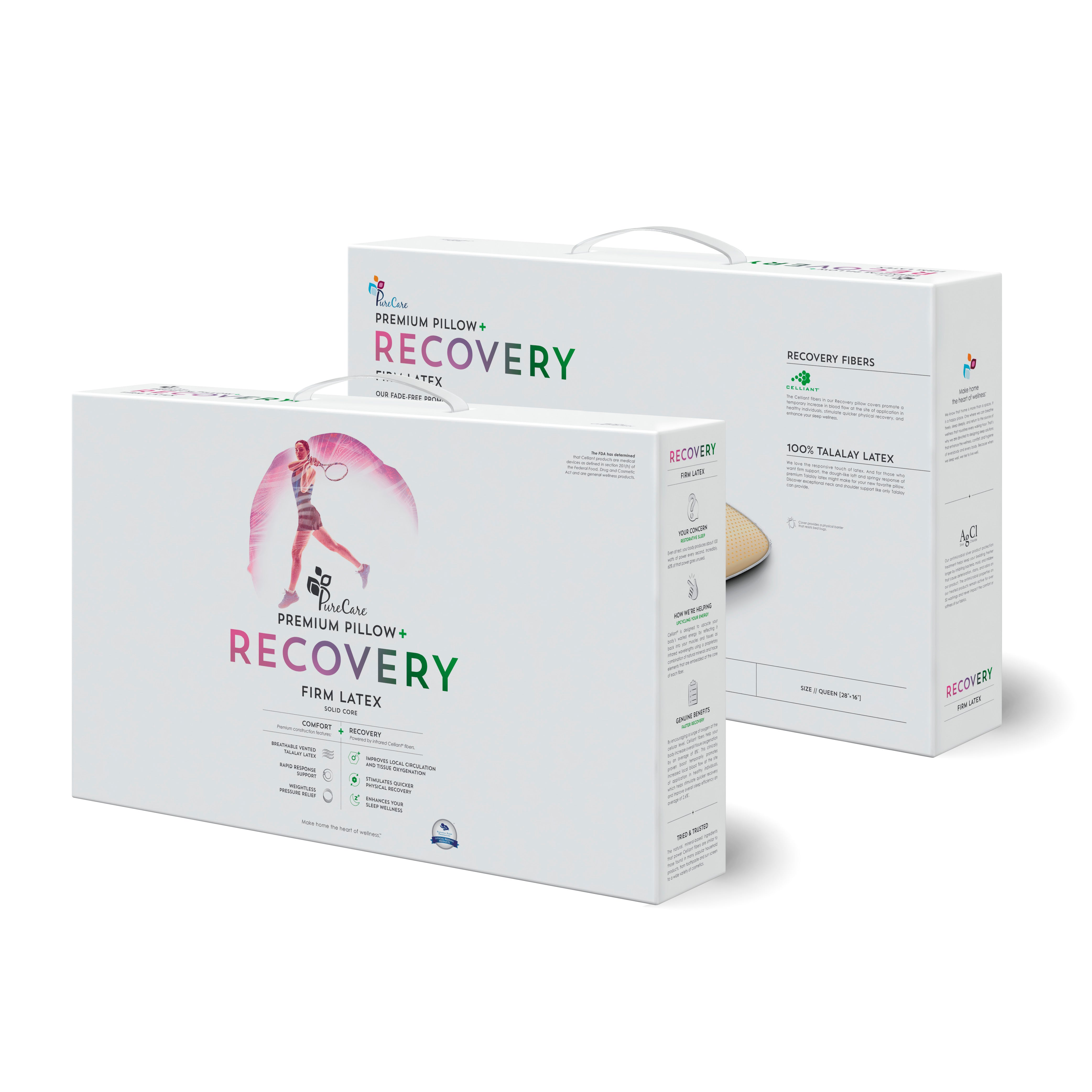 PureCare Recovery Latex Pillow - Orthopedic Support for Neck & Shoulder Pain Relief - Perfect for Side Sleepers, Back Pain Sufferers & Post-Surgery Recovery