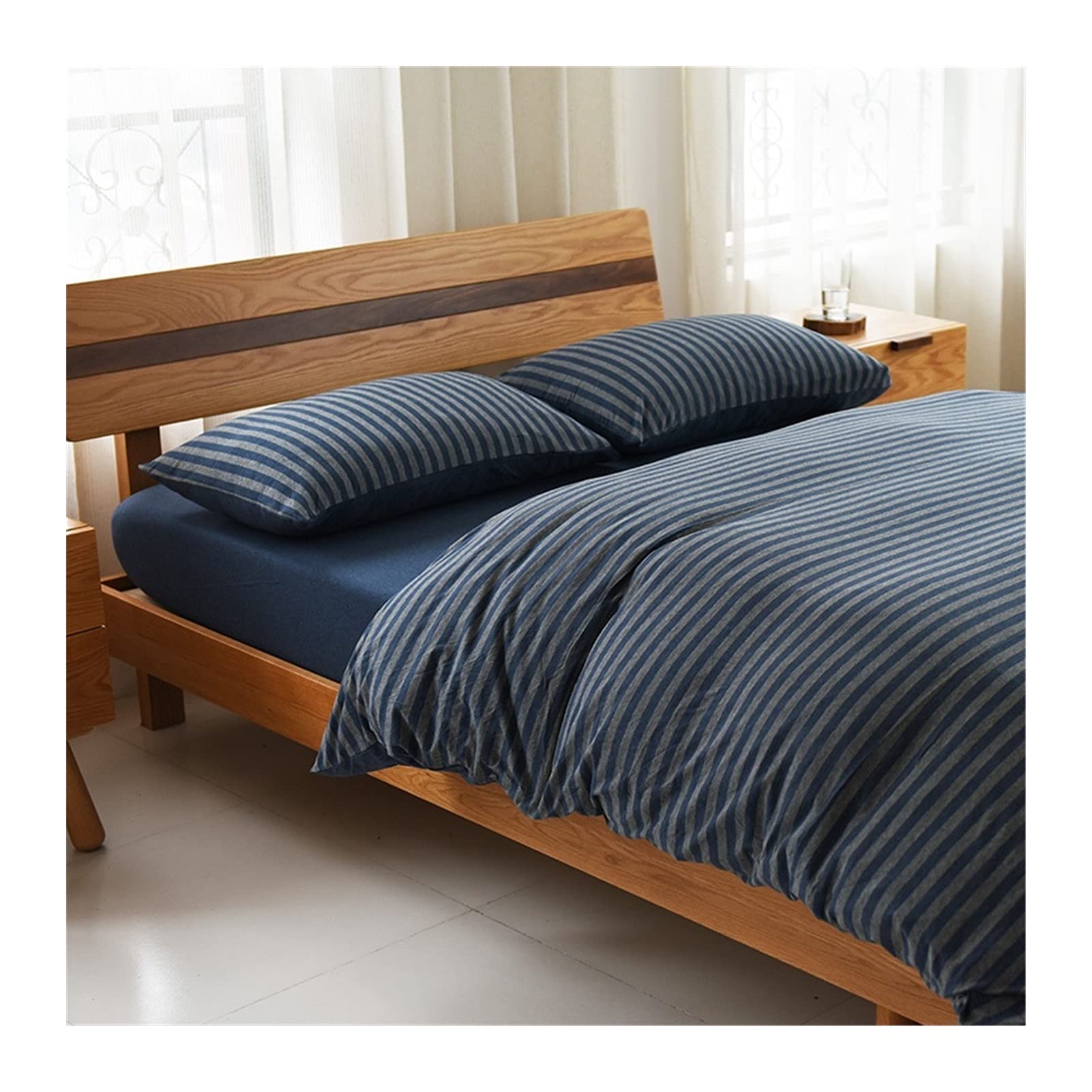 Premium MZP Jersey Knit Duvet Cover Set - 100% Cotton T-Shirt Material, Ultra Soft & Comfortable - Twin/Double/Full/Queen/King Size with Zipper Closure & Corner Ties (3/4 PC Set) - Perfect for Cozy Bedrooms, Guest Rooms & Dorm Comfort