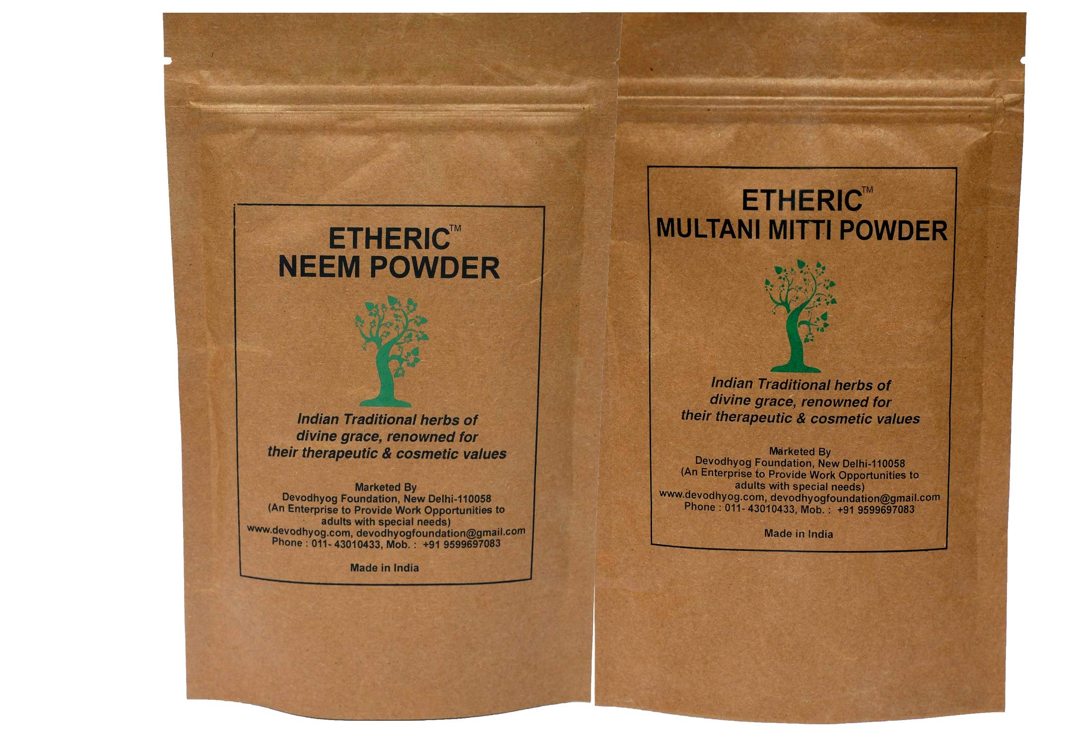 Organic Neem & Multani Mitti Face Mask Powder for Healthy Skin - Controls Tanning & Acne, Deep Cleansing & Nourishing Facial Treatment - Perfect for Daily Skincare & Spa Days
