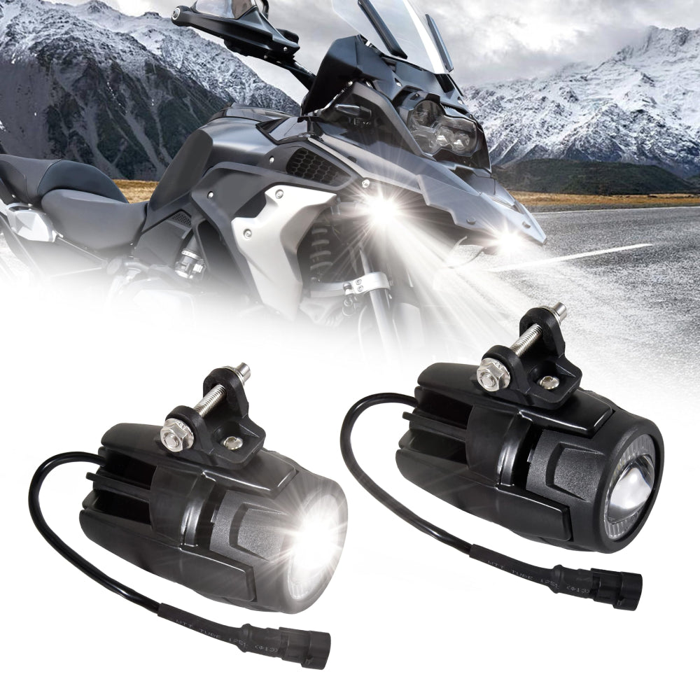 40W LED Auxiliary Lights for BMW Motorcycle K1600 R1200GS R1100GS F700GS ADV - Waterproof Off-Road Driving Lights Kit for Night Riding & Adventure Touring