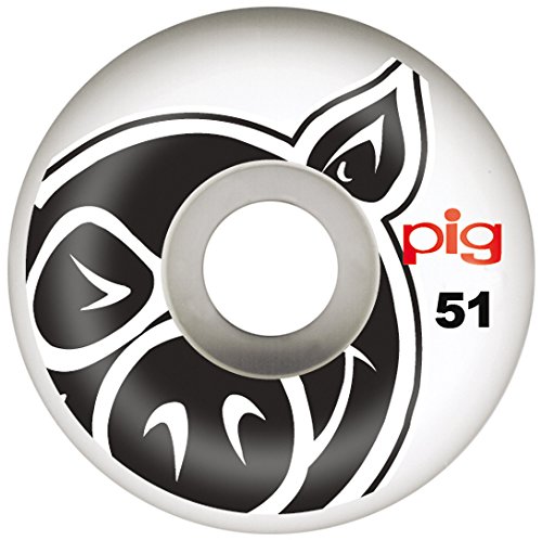 51mm Pig Head Skateboard Wheels - High Performance Natural Urethane Wheels for Street & Park Skateboarding