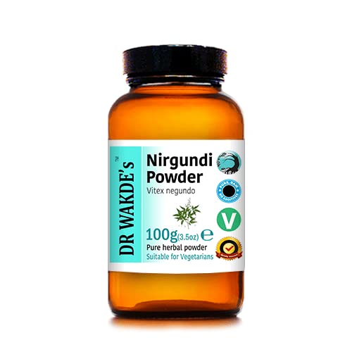 DR WAKDE'S Nirgundi Powder (Vitex negundo) - 100g (3.5oz) | Pure, Raw & Dried Herbal Powder | Natural Aroma & Freshness | Fine Ground Vegan Supplement | Premium Grade Ayurvedic Remedy | No Additives | Perfect for Herbal Tea, Aromatherapy & Natural Healing