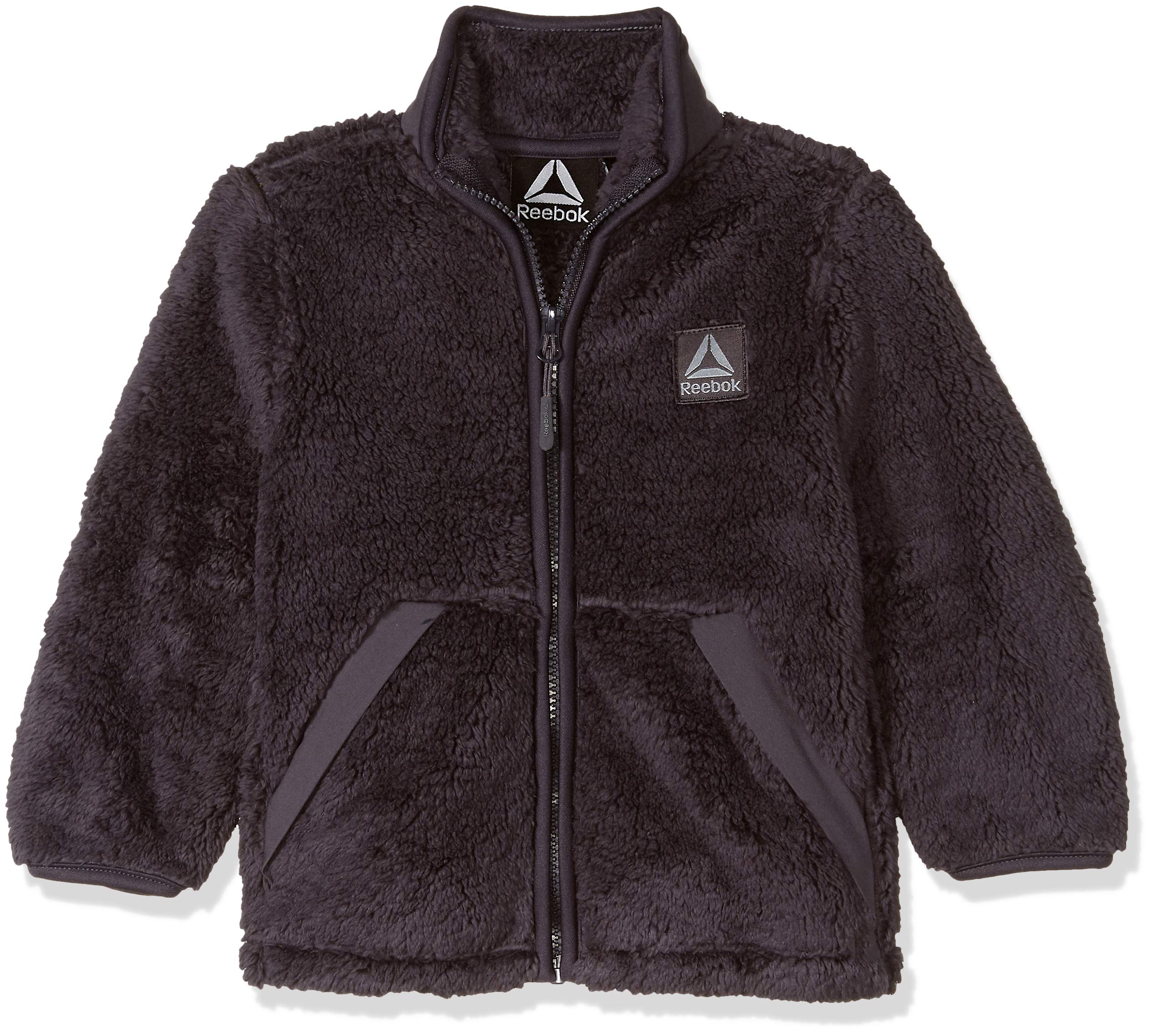 Reebok Boys' Active Double-Sided Fleece Jacket - Warm & Comfortable Winter Outerwear for Kids - Perfect for School, Sports & Outdoor Play