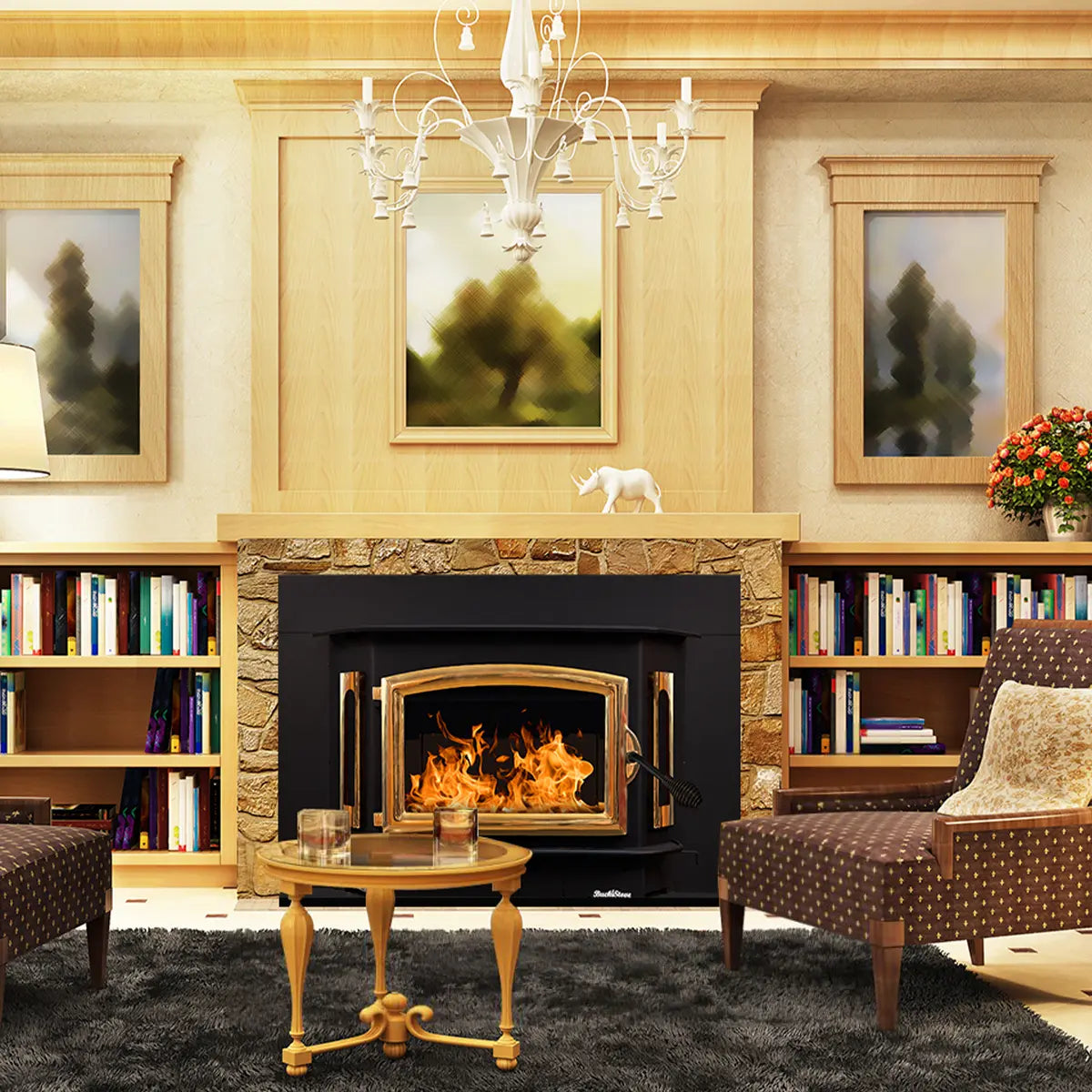 Buck Stove Model 81 Non-Catalytic Wood Burning Fireplace Insert with Heat-Activated Blower - Efficient Home Heating for Living Rooms & Cabins