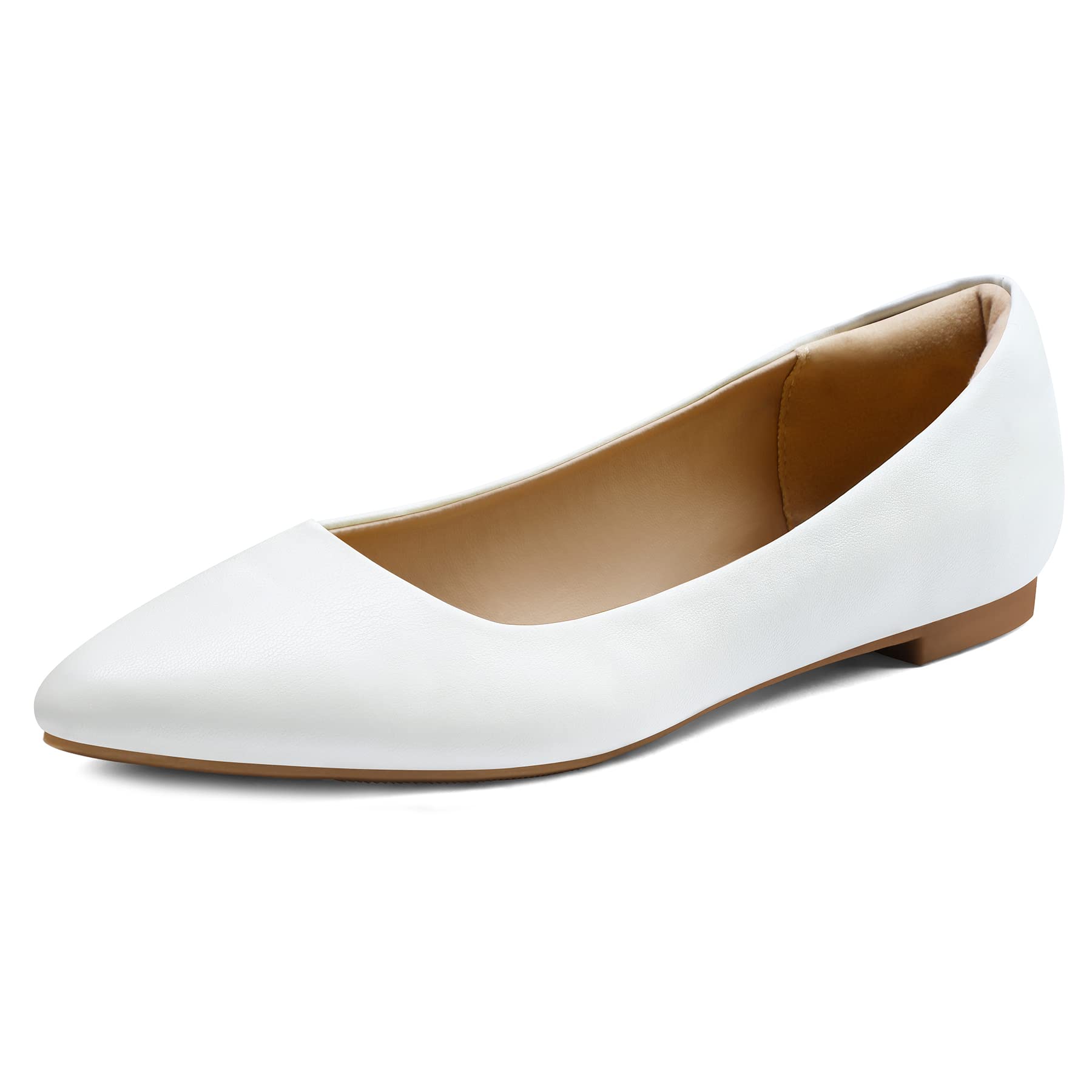 Mysoft Women's Pointed Toe Ballet Flats - Slip On Dress Shoes with Comfort Heel Protection - Perfect for Office, Wedding & Casual Wear