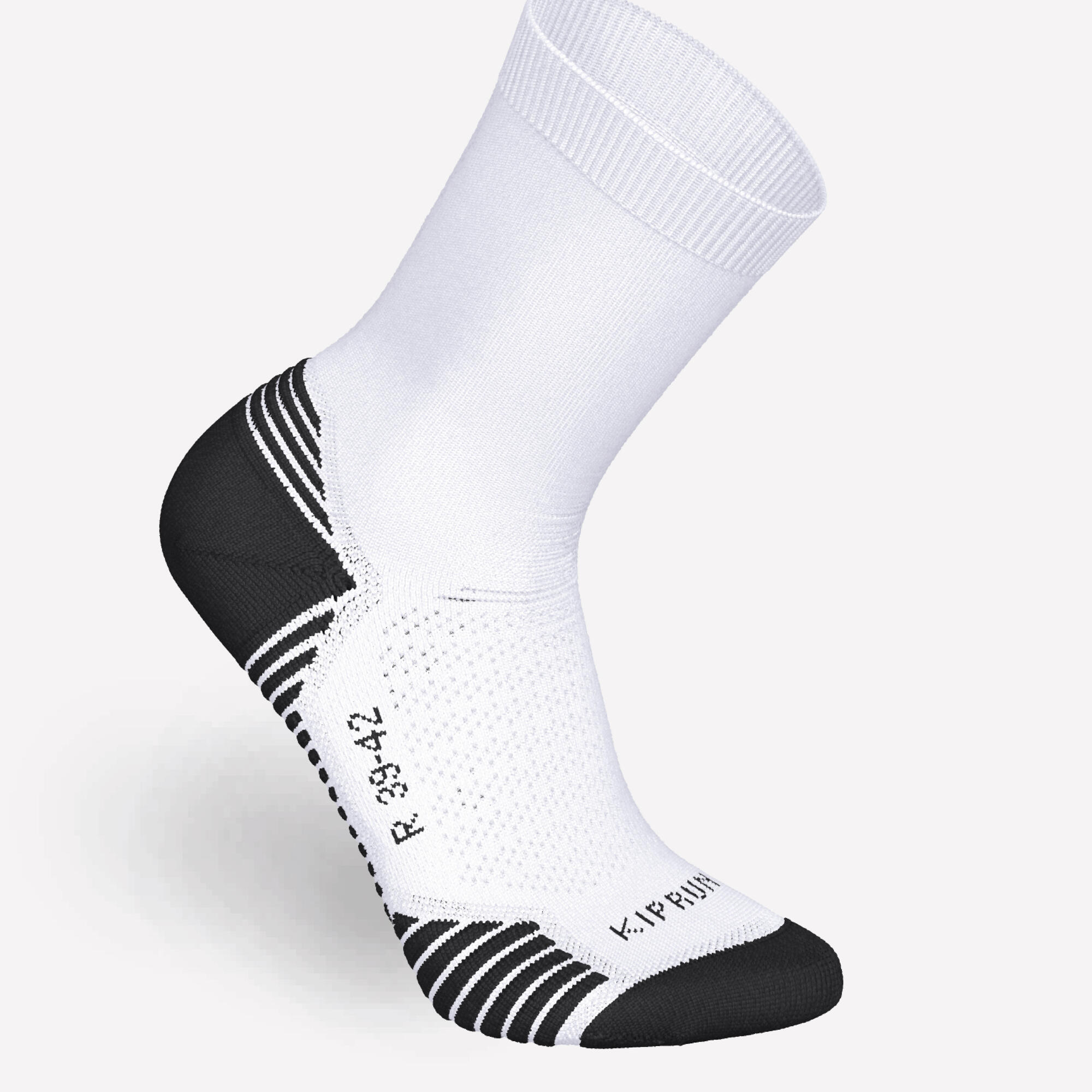 Kiprun Run 500 Thick Mid Calf Running Socks - 2 Pack for Men & Women - Perfect for Marathon, Trail Running & Cold Weather Training