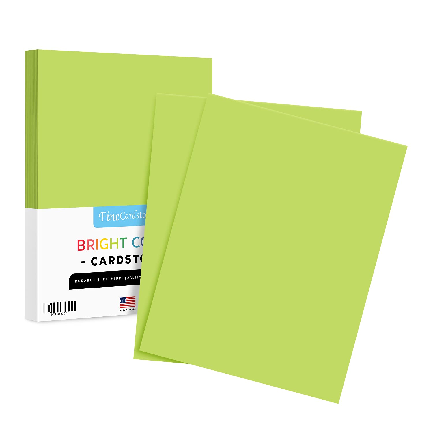 Premium Colored Card Stock Paper | 50 Sheets Pack | 65lb Thick Cardstock for Scrapbooking, Invitations, Greeting Cards | Acid-Free & Lignin-Free | 8.5 x 11 Inches | Ultra Lime Green | Perfect for School Projects, DIY Crafts & Home Office Use