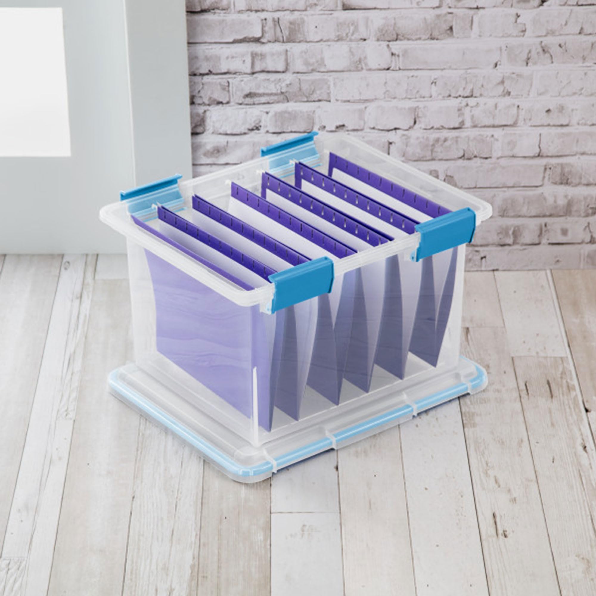 Sterilite 16-Pack 32 Quart Weatherproof Storage Bins with Secure Latching Lids | Airtight Plastic Containers for Home Organization, Garage, Basement & Outdoor Use