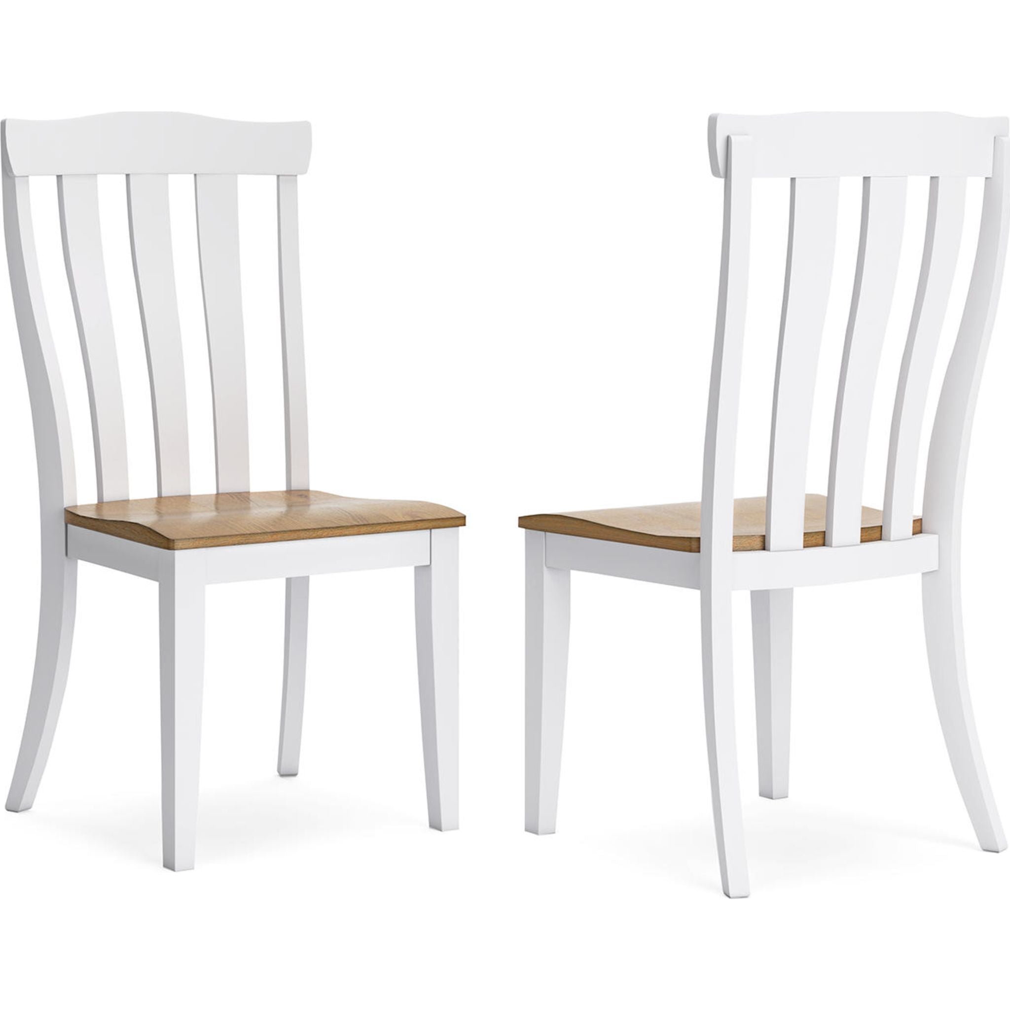 Ashbryn Modern Dining Chair - White & Natural Wood Finish (D844-01) - Perfect for Kitchen, Dining Room, and Breakfast Nook