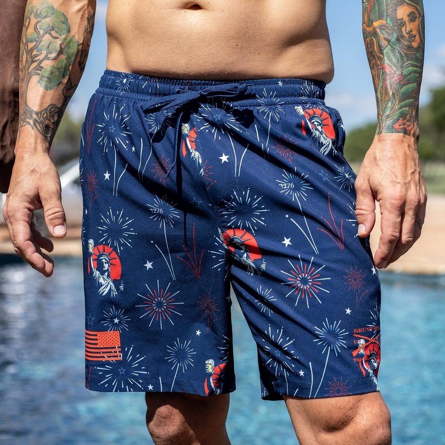 Grunt Trunks Men's Swim Shorts - Quick Dry, Comfortable & Stylish for Beach, Pool & Summer Vacation