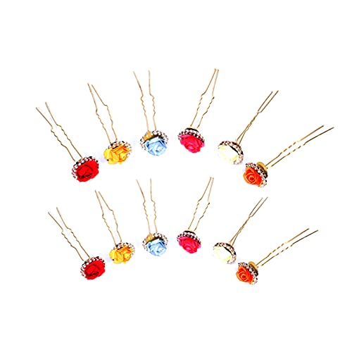 12-Piece Multicolor Fully Juda Hair Pins for Wedding, Bridal Updos, and Special Occasions
