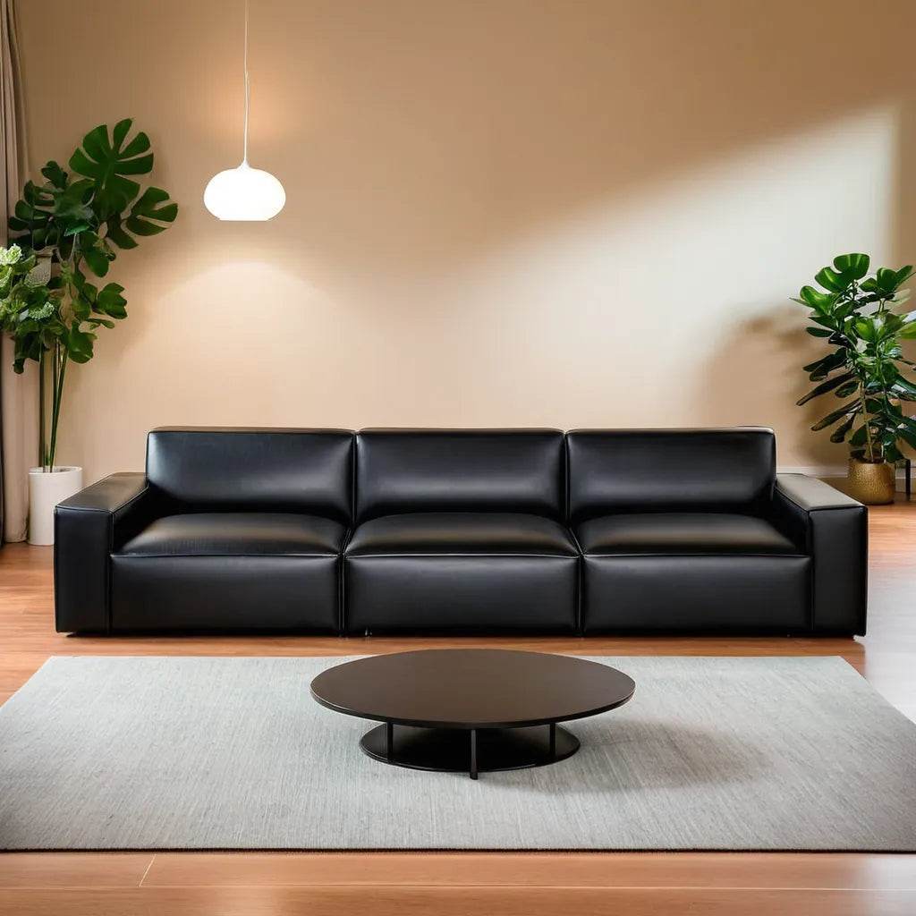 Premium Giacomo Genuine Leather 4-Seater Sofa Set – Luxurious Comfort for Living Room, Lounge & Office – Modern & Durable Sofa for Home Decor