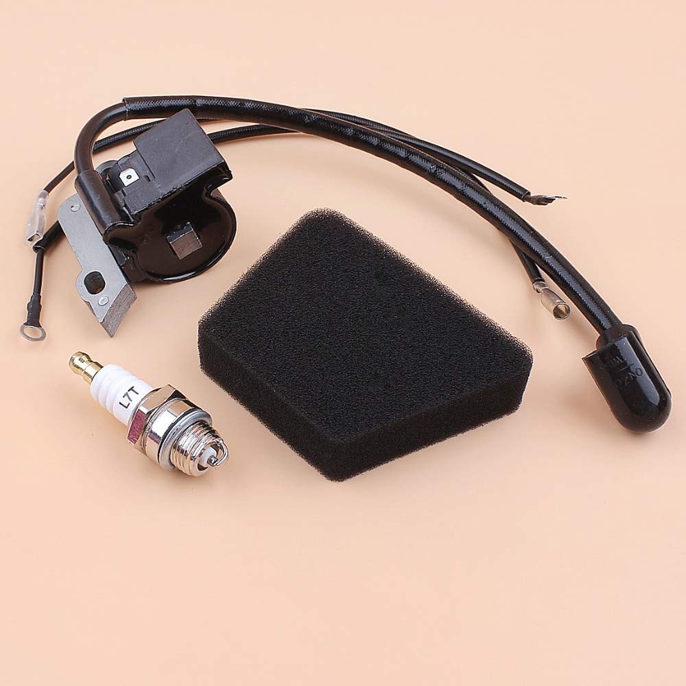 Yuton Ignition Coil Module & Spark Plug Kit - Compatible with Partner 350 351, McCulloch Mac 335 435 440 Gas Chainsaws - High Performance Replacement Parts for Smooth Engine Operation - Perfect for Forestry Work, Tree Cutting & Landscaping Maintenance