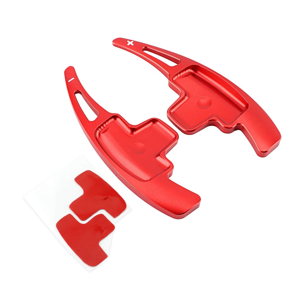Qiilu 1 Pair Aluminum Alloy Car Steering Wheel Shift Paddle Extenders - Compatible with Mercedes A/B/E/R/M Class (Red) | Racing & Performance Driving Accessories