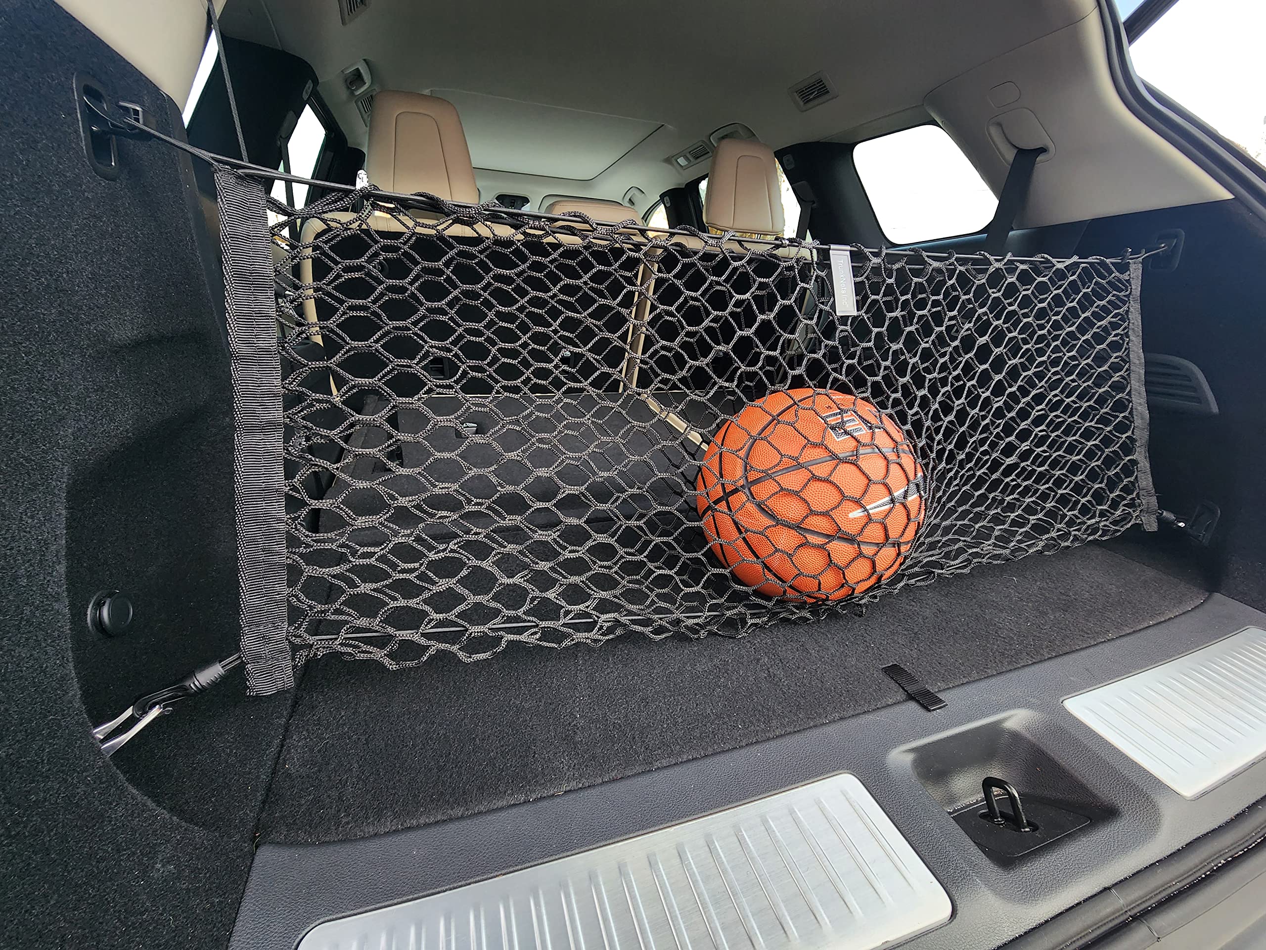 Premium Elastic Trunk Mesh Cargo Net for Infiniti QX60 (L51) Pure Luxe Sensory 2022-2025 - SUV Trunk Organizer & Storage Solution - Durable Luggage Net for Car Organization - Perfect for Road Trips, Grocery Hauling and Everyday Storage