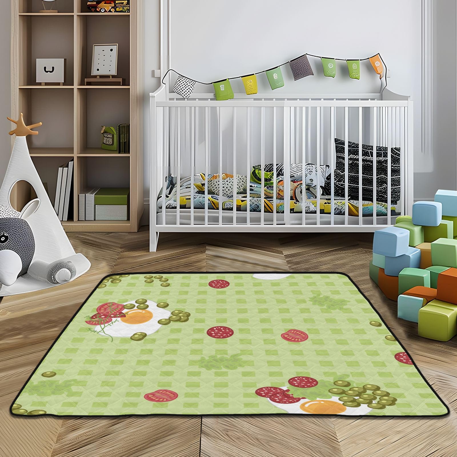 Plaid Green Baby Play Mat - 50