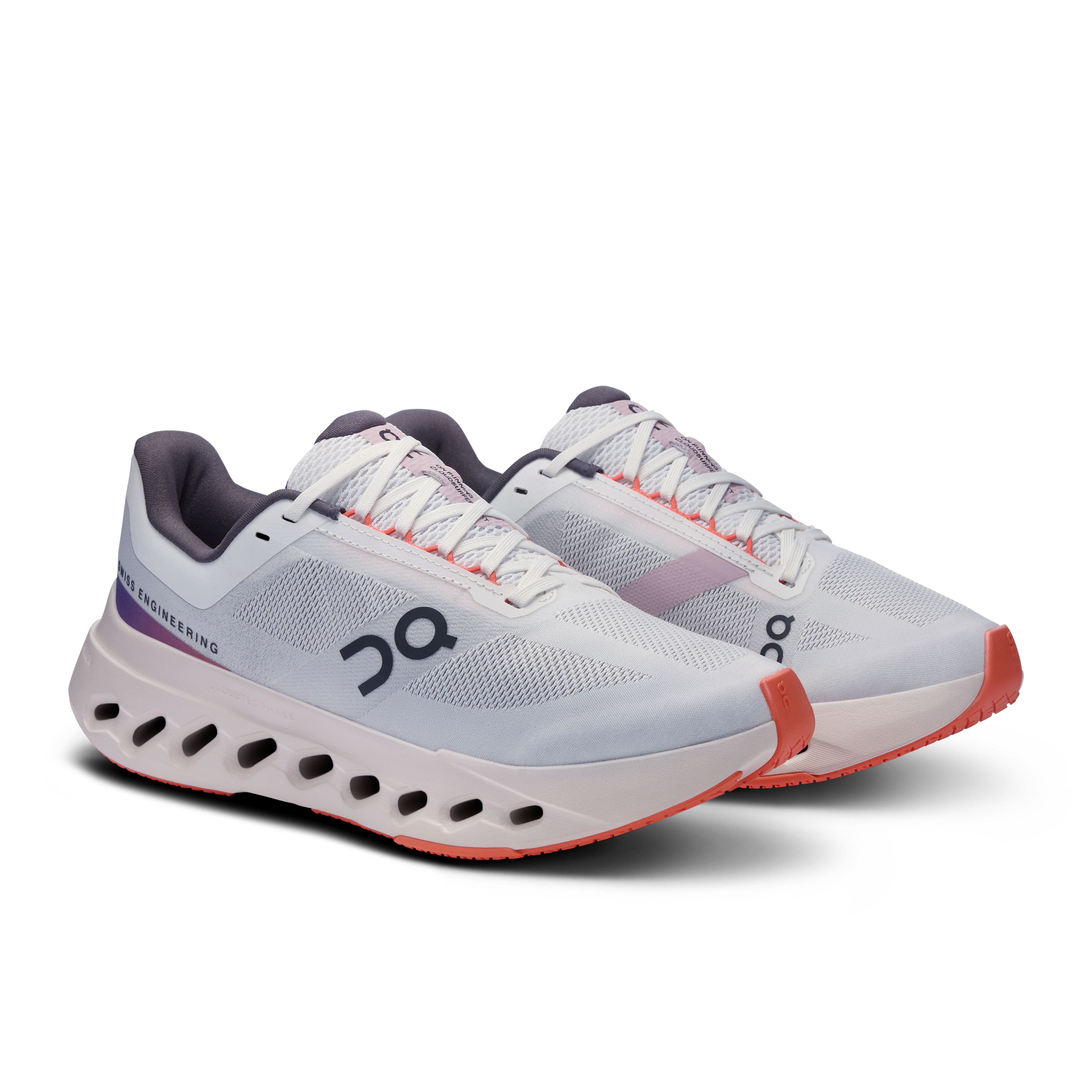 On Running Women's Cloudsurfer Next Running Shoes - White/Flame | Lightweight & Cushioned for Road Running, Jogging & Gym Workouts