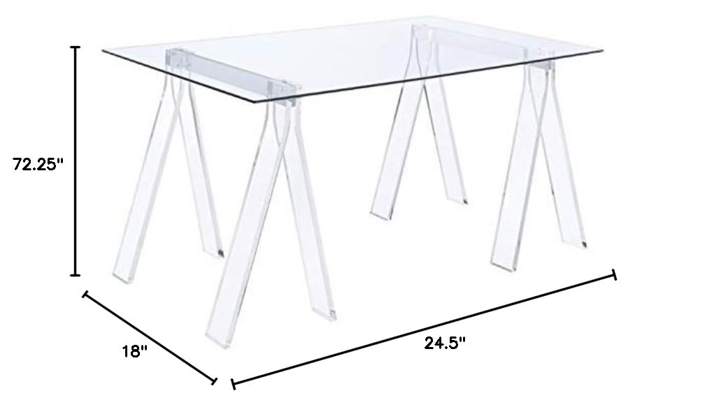 Modern 2-Piece Home Office Furniture Set - Writing Desk & Acrylic Ladder Bookcase for Small Spaces | Study Room, Bedroom, Dorm & Apartment Decor