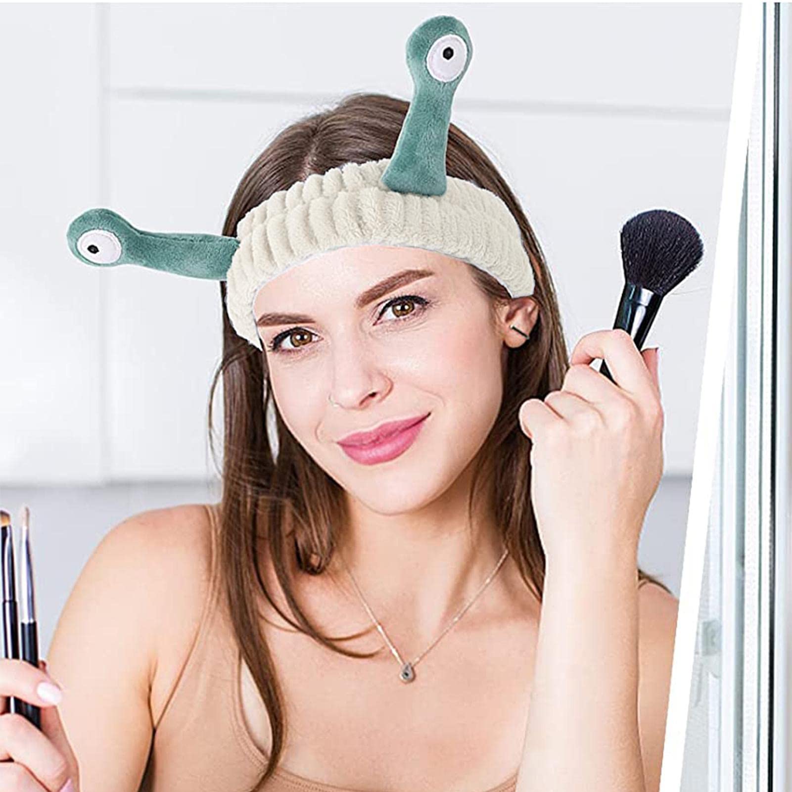 Snail Ultra Absorbent Skincare Headband for Women - Soft Face Wash & Makeup Headband, Shower & Spa Hair Band for Girls - Perfect for Skincare Routine, Bathing & Relaxation