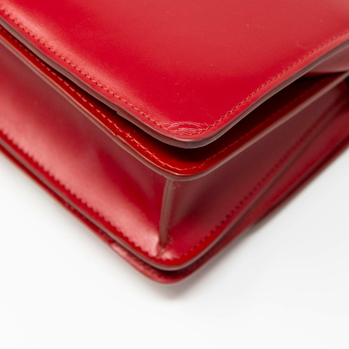 Celine Red Small Box Bag - Genuine Leather Crossbody Purse for Women | Perfect for Date Night, Parties & Everyday Use