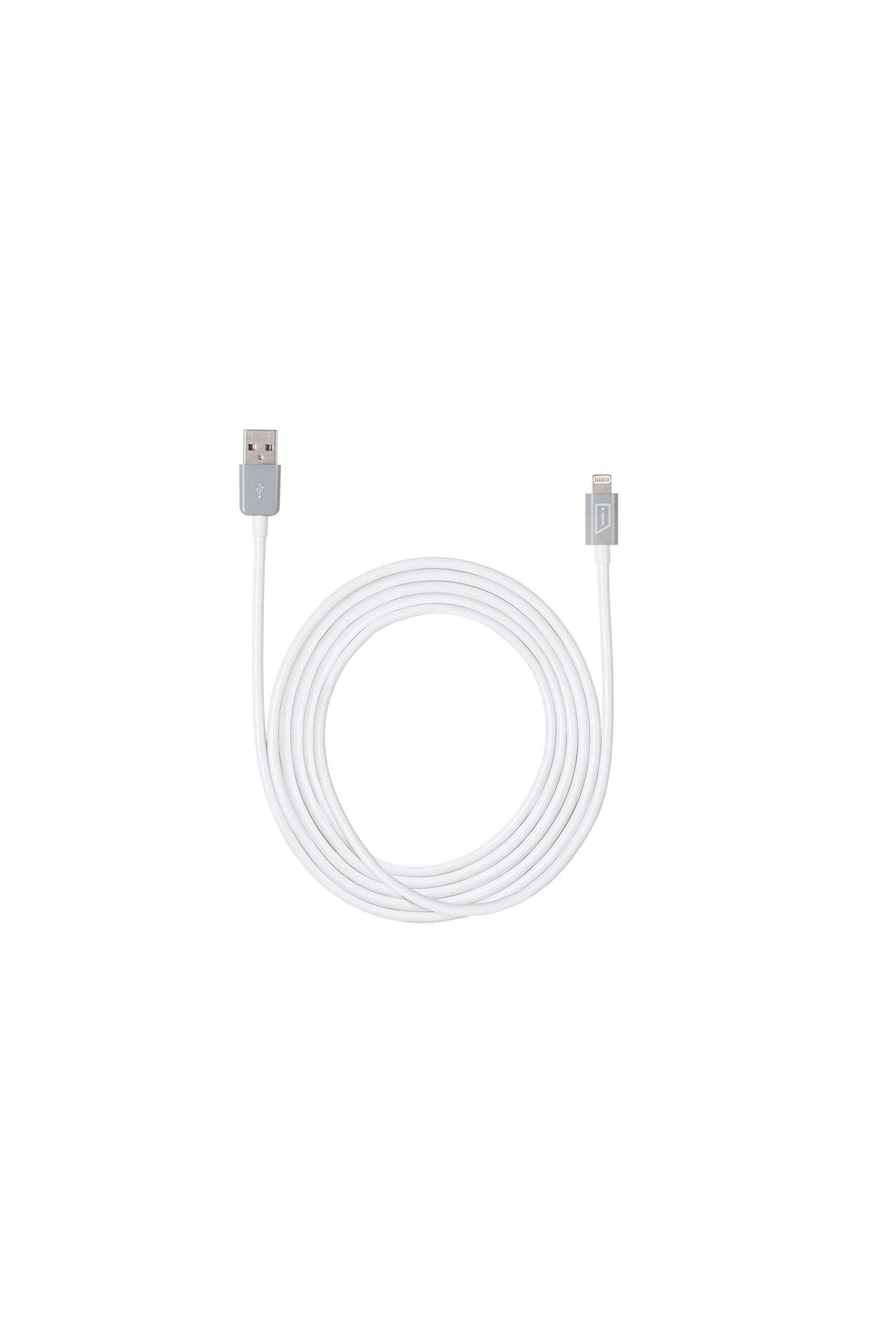 Premium iStore Lightning to USB Sync & Charge Cable - 6.5ft/2m Durable Fast Charging Cord for iPhone 14/13/12/11/X/8/7 - White & Gray (ACC96905CAI) - Perfect for Home, Office & Travel Charging