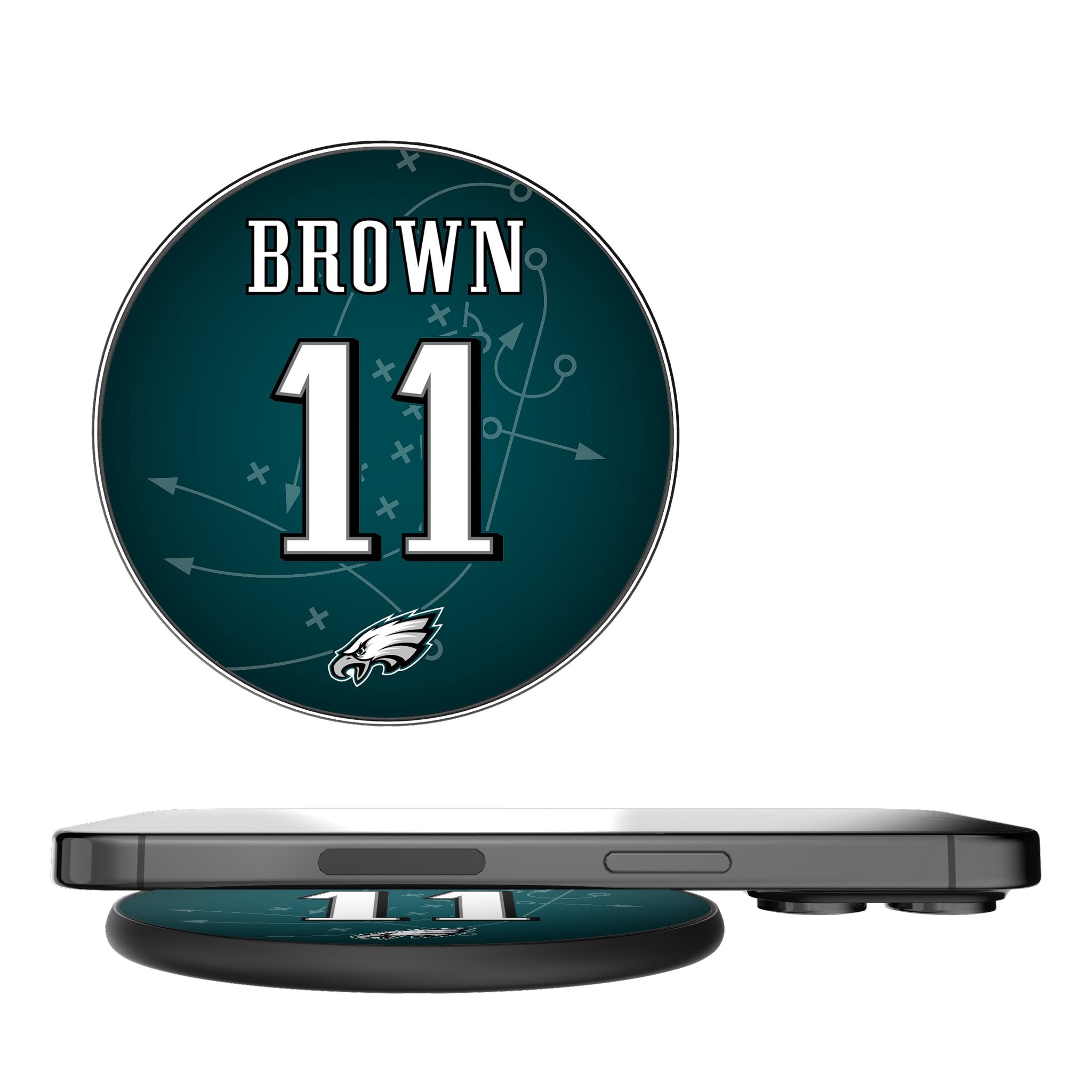 A.J. Brown Philadelphia Eagles NFL Wireless Charger 15W Fast Charging Pad - Perfect for Home, Office, and Game Day Accessories