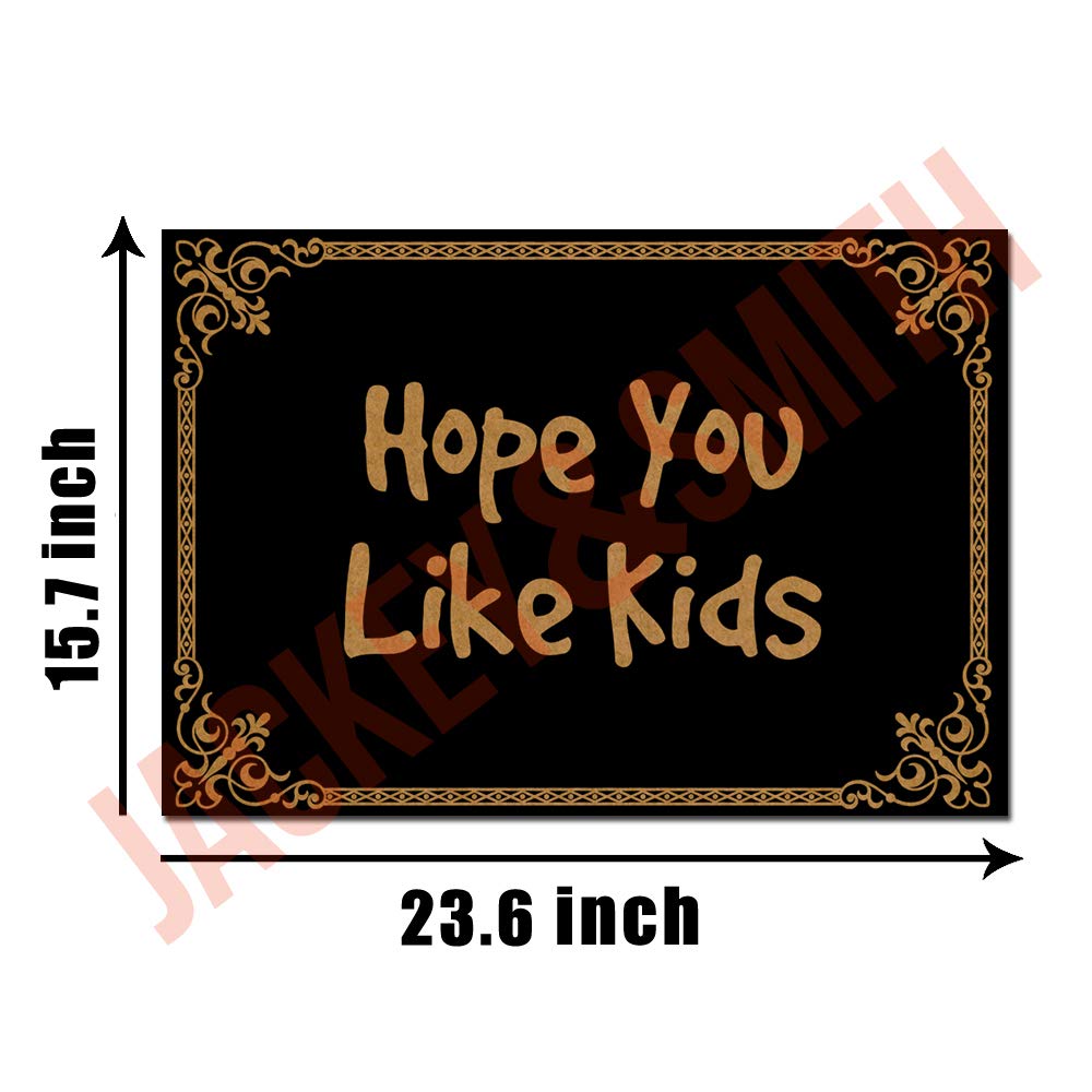 Jackey&Smith Welcome Mat - Non-Slip Felt Fabric Doormat 23.6x15.7 Inches for Front Door, Entryway, Balcony | Durable Outdoor Floor Mat for Home, Porch & Patio | Perfect for Families with Kids & Pets