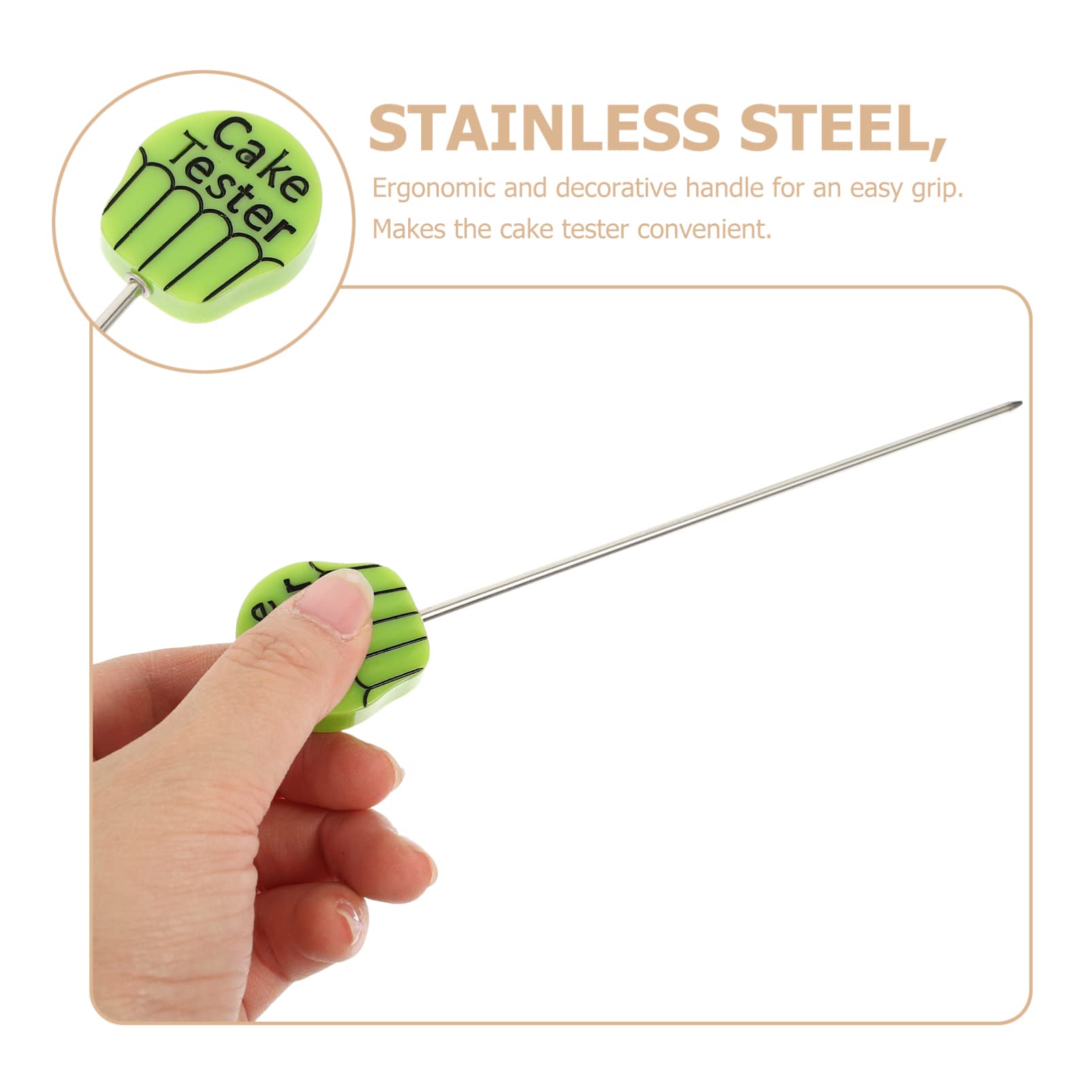 BESTonZON 2-Pack Stainless Steel Cake Tester Needles - Reusable Baking Probe & Cookie Skewers for Perfect Cake Testing, Bakers Joy - Ideal for Home Bakers, Professional Chefs & Baking Enthusiasts