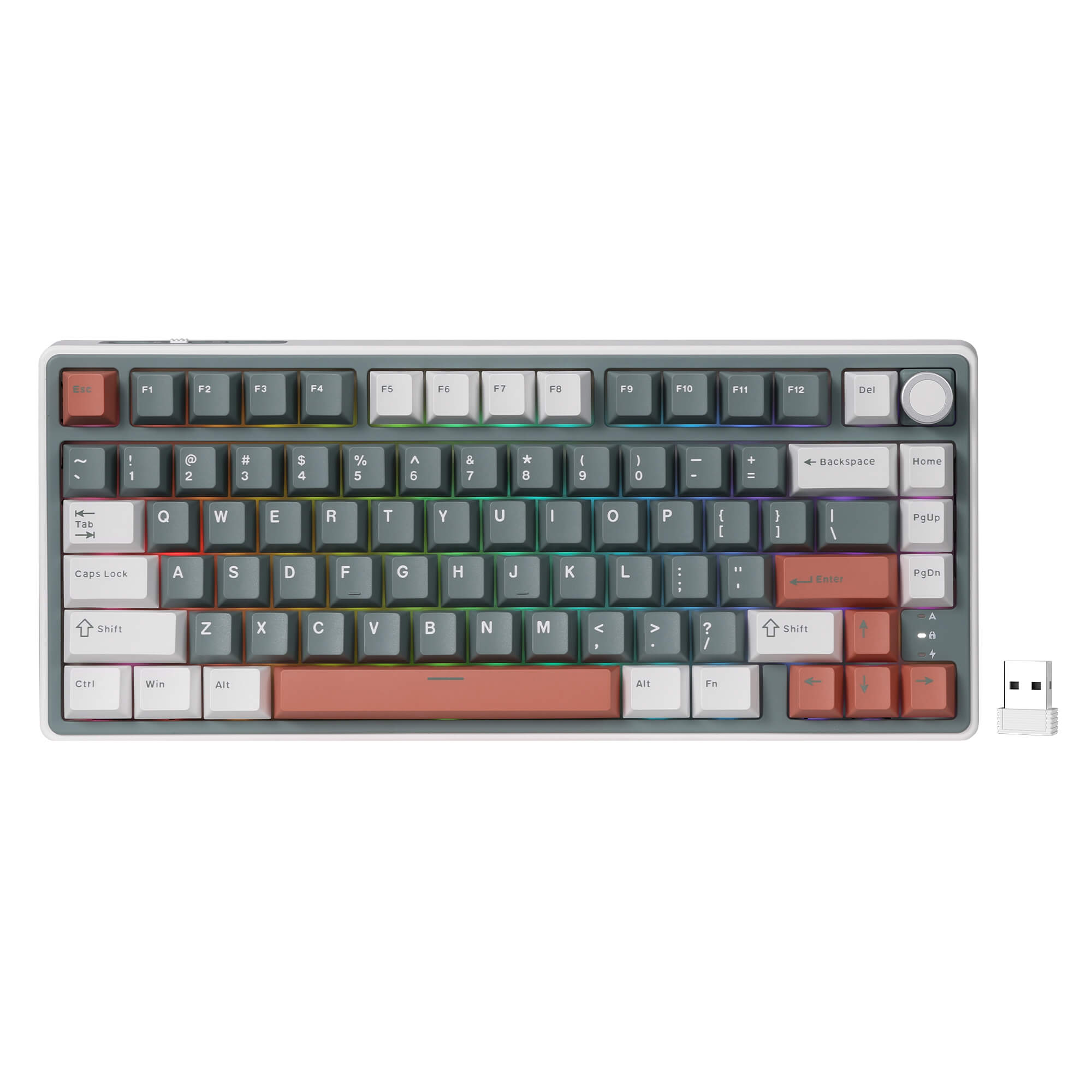 R75 75% Wireless Mechanical Gaming Keyboard - RGB Backlit, Bluetooth/Wired, Compact Design for PC & Mac - Perfect for Gaming, Office & Home Use (Open Box)