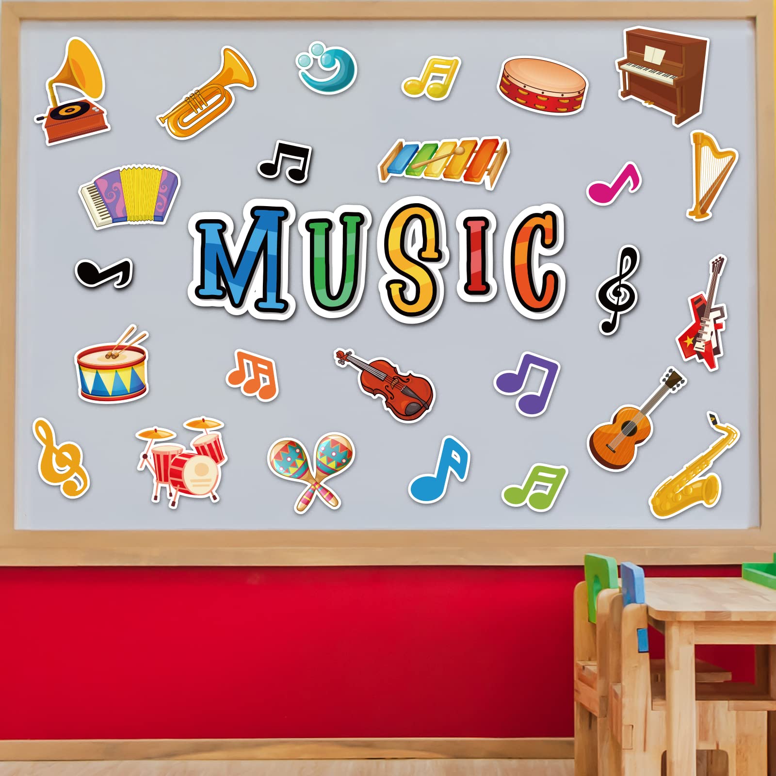 Music Note Cutouts - Classroom Bulletin Board Decorations & Music Party Supplies for Kids, Toddlers, Students - Perfect for Music Themed Birthday Parties, School Decor, and Classroom Displays