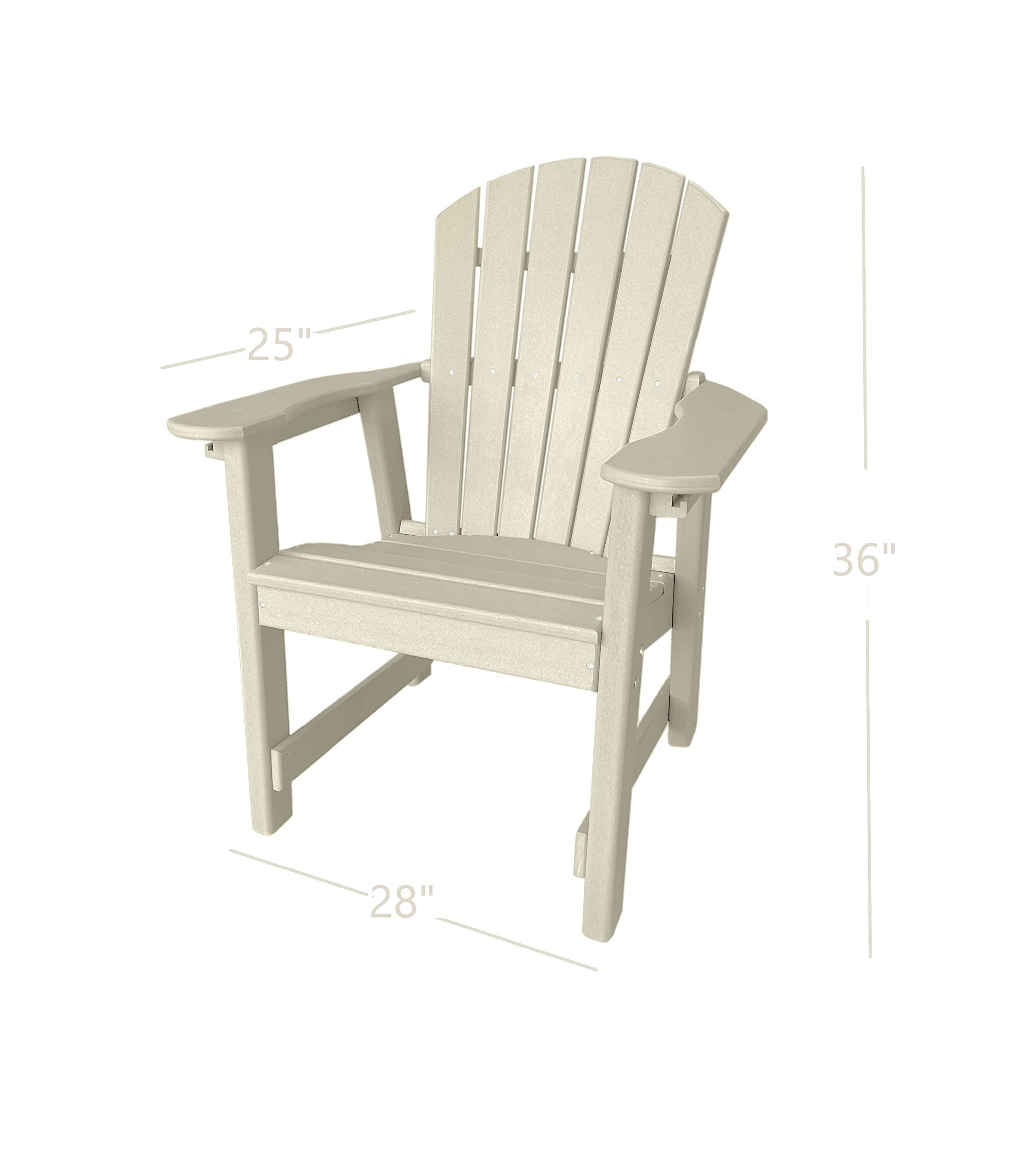 **Phat Tommy Weatherproof Outdoor Dining Chair - Thick Recycled Poly Lumber Patio Furniture, White - Perfect for Backyard, Garden, and Poolside Relaxation**