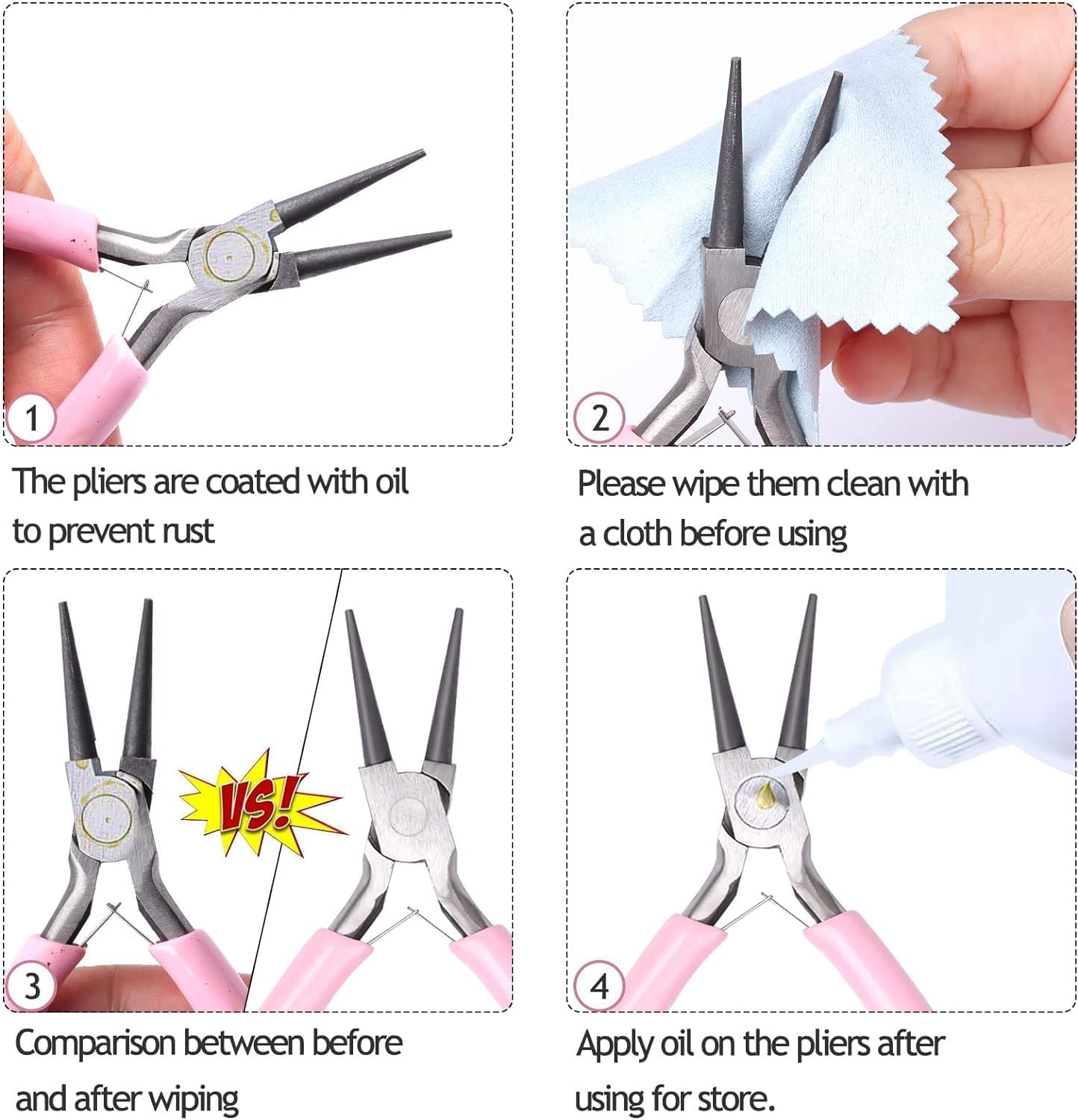BeadsNPearls Silk Thread Jewelry Making Pliers Set - Round & Side Cutter Combo Tool Kit for DIY Crafts, Wire Cutting, Beading & Wrapping (3-Pack) | Perfect for Jewelry Making, Beadwork & Craft Projects