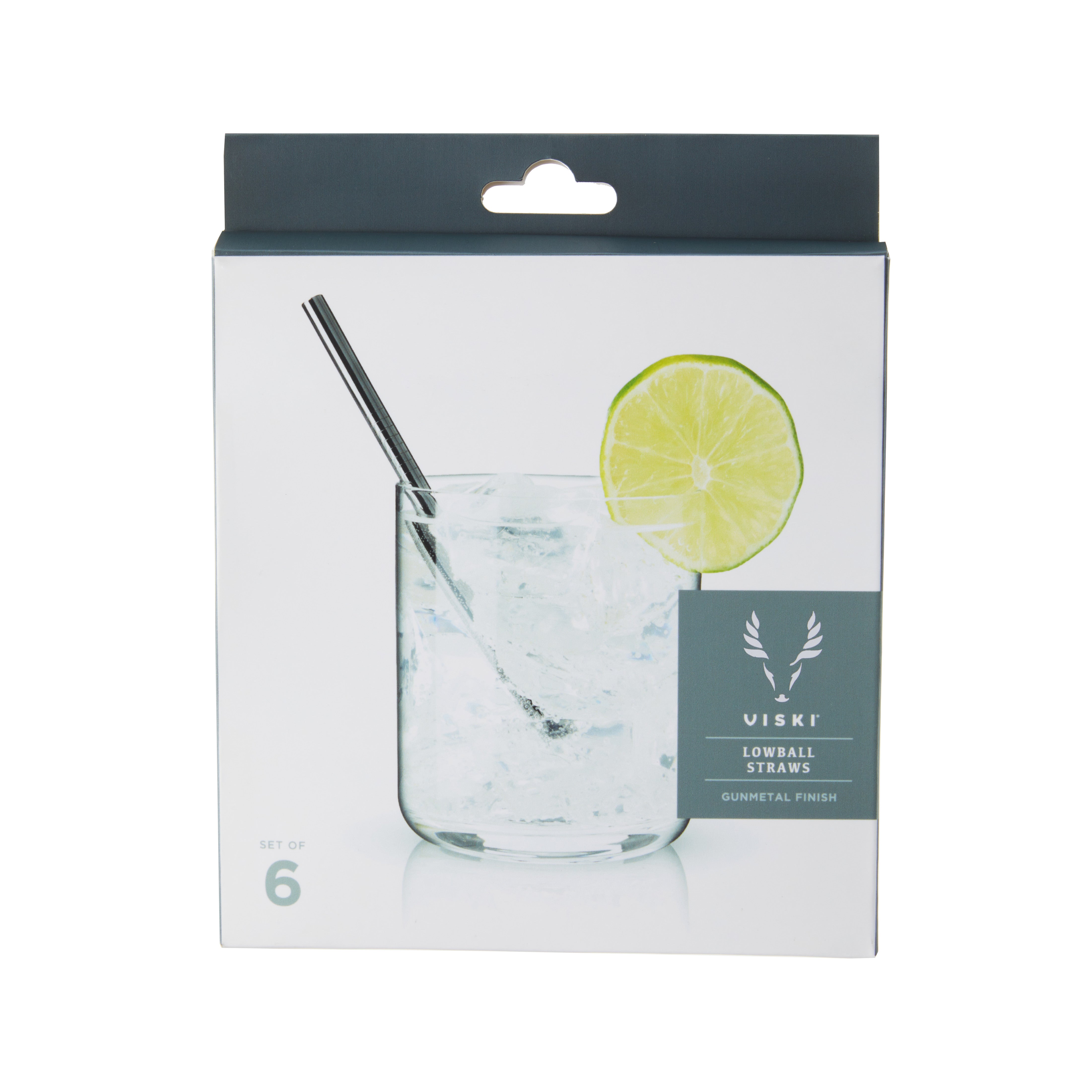 Warren Lowball Whiskey Straws - Set of 6 Reusable Stainless Steel Cocktail Stirrers - Perfect for Bourbon, Scotch & Old Fashioned Drinks at Home Bars or Parties