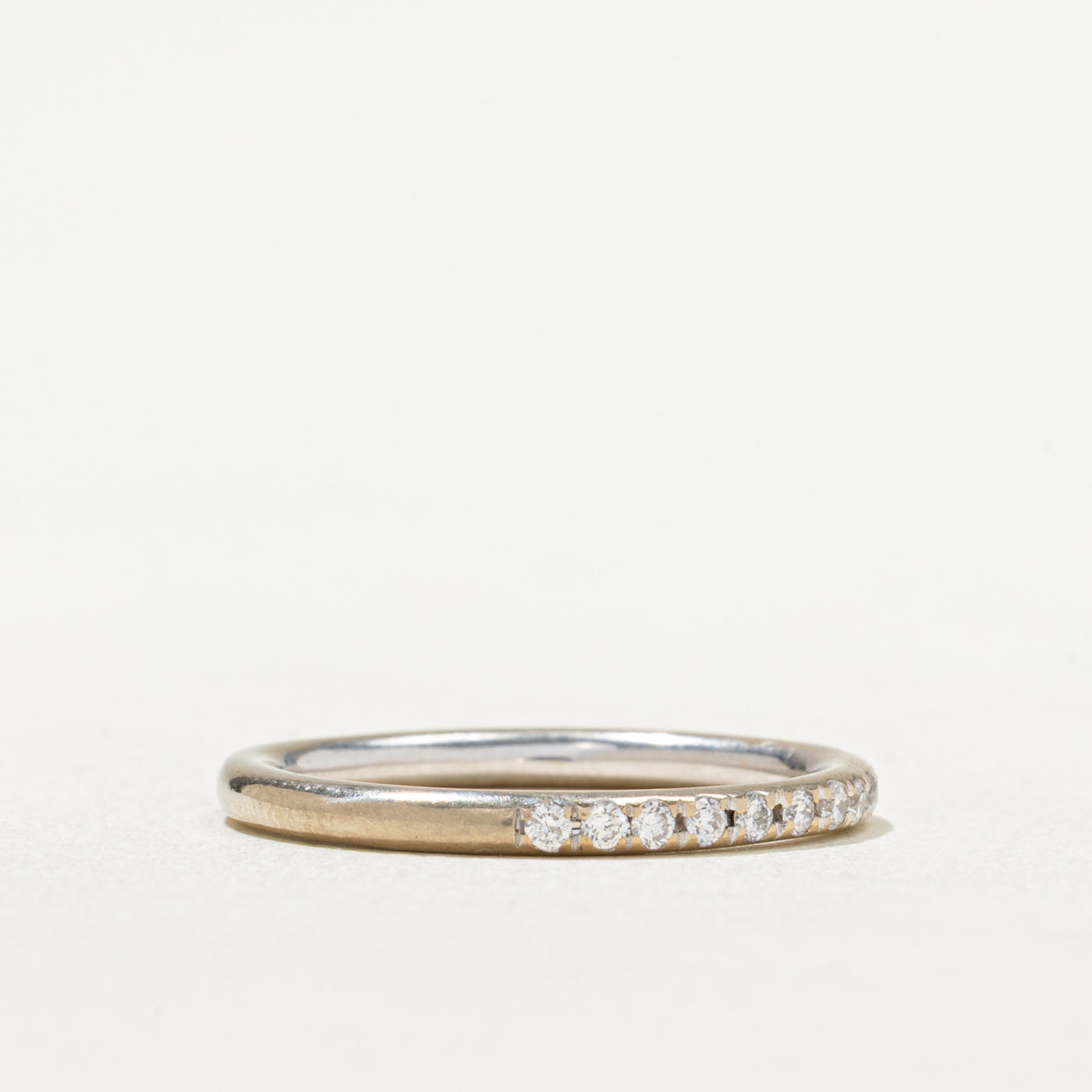 Semi Eternity Diamond Wedding Band Ring - 0.13ctw Round Cut Diamond Ring - Size 6.25 - Perfect for Anniversary, Engagement & Bridal Jewelry Gifts