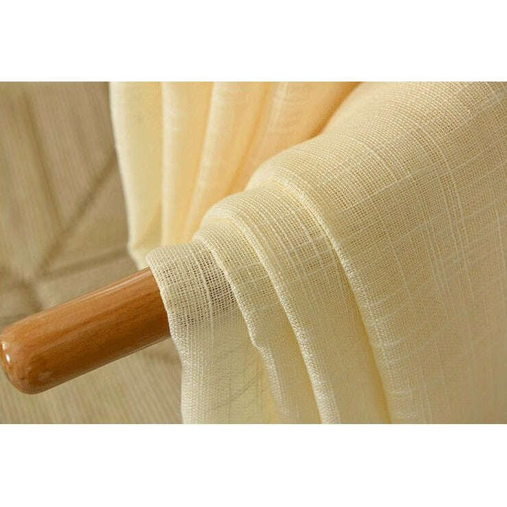 Rémy Linen Semi Sheer Curtains - Ivory White Light Filtering Window Drapes for Living Room & Bedroom Blackout Privacy