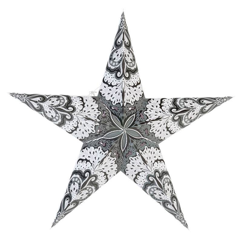 24 Pack White Rain Paper Star Lanterns - Hanging Wedding & Party Decorations for Indoor/Outdoor Events, Baby Showers, Christmas Decor