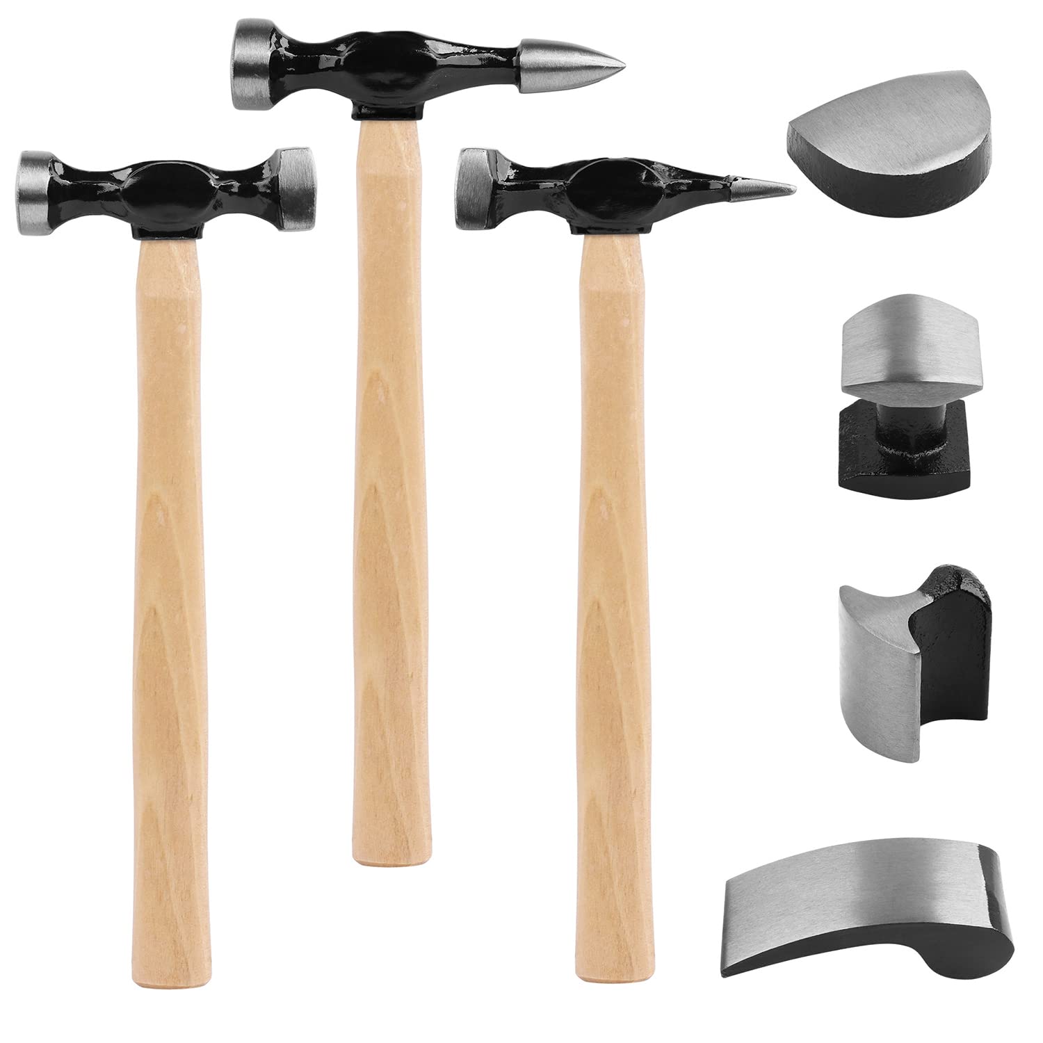 SWANLAKE 7-Piece Auto Body Repair Kit - Professional Carbon Steel Hammer Heads & Dent Puller Tools for Car Dent Removal & Paintless Dent Repair (DIY & Auto Shop Use)